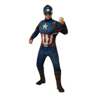 Bild på Captain America Deluxe Maskeraddräkt - X-Large