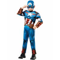Bild på Captain America Maskeraddräkt Deluxe Barn (Small (3-4 år))