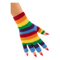 Bild på Fingerlösa Regnbågsfärgade Handskar - One size