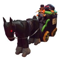Bild på Halloweenpumpa med Häst och Vagn Uppblåsbar - 250 cm