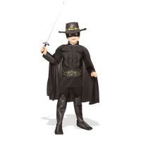 Bild på Muskulös Zorro Deluxe Barn Maskeraddräkt (Small)