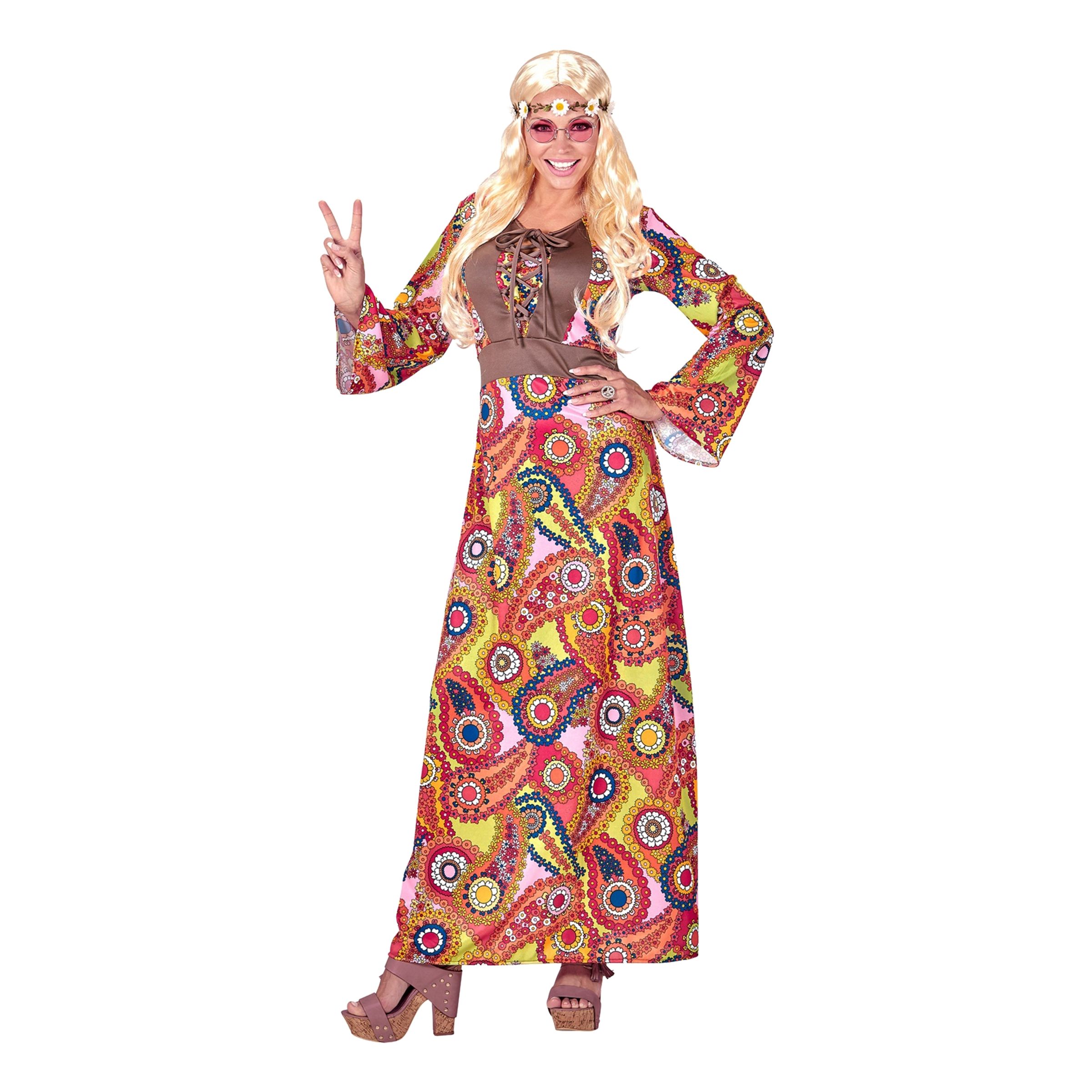 Bild föreställande produkten 60-tals Hippie Klänning Maskeraddräkt – Small