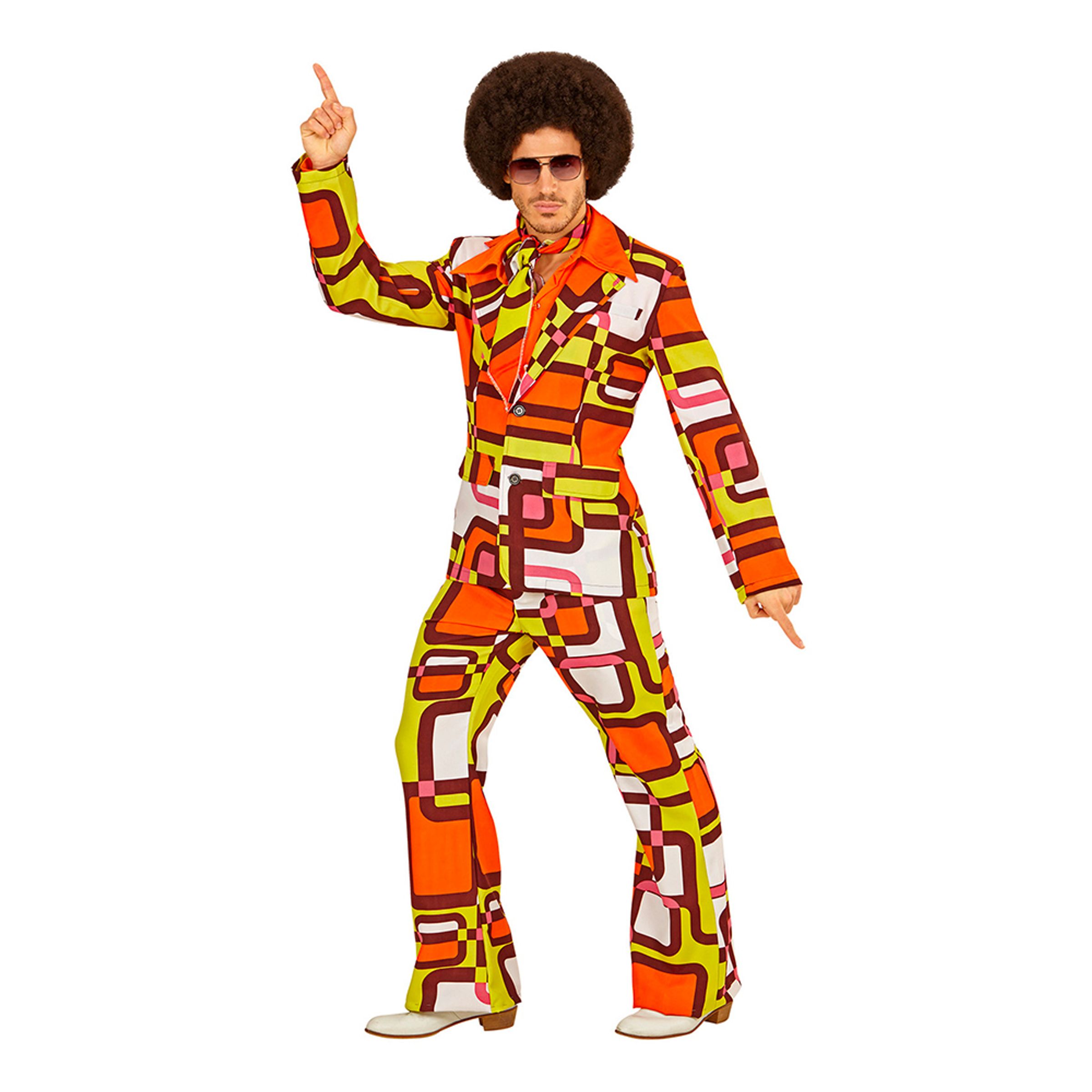 Bild föreställande produkten 70-tals Groovy Herrkostym Maskeraddräkt – X-Large