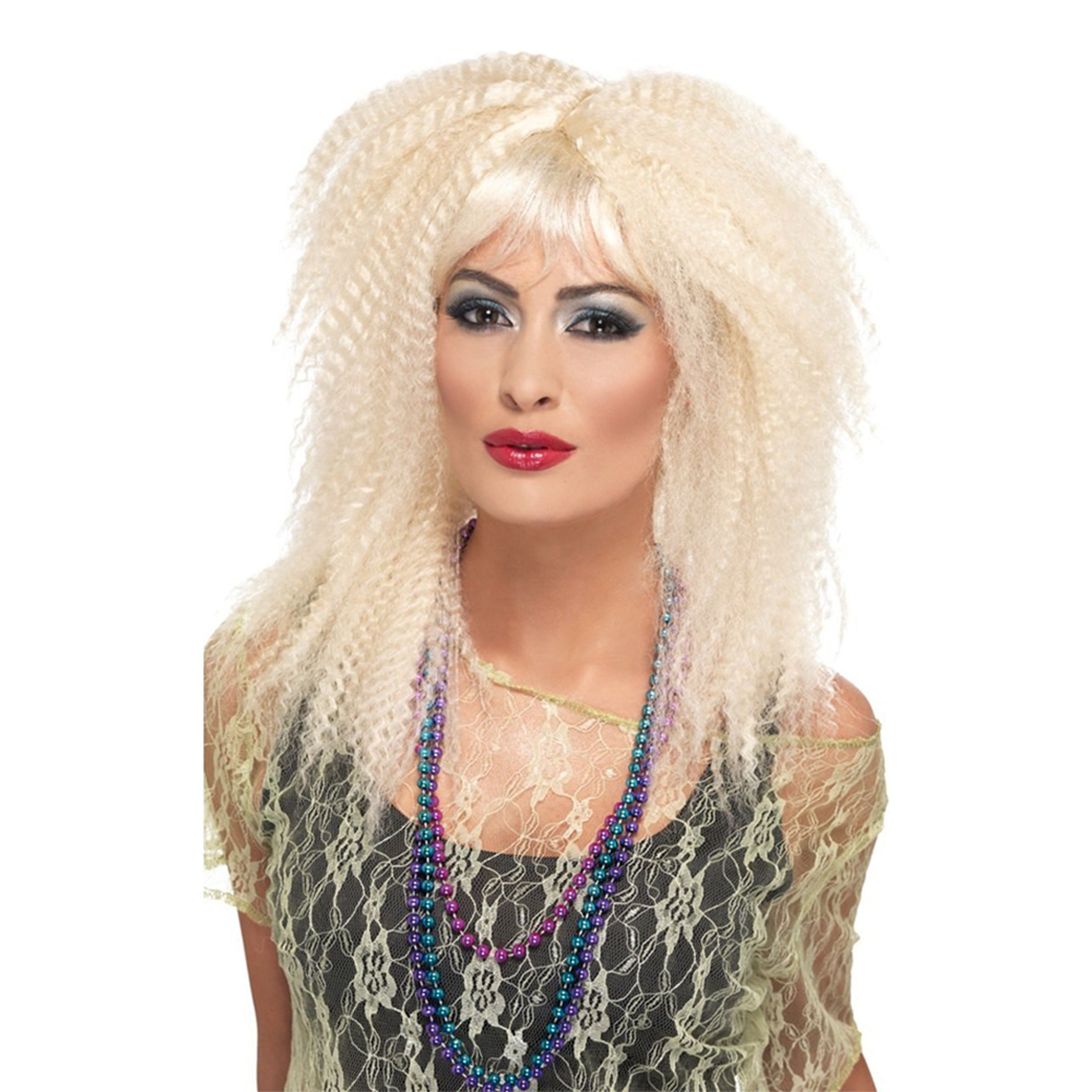 Bild föreställande produkten 80-tals Blond Krusad Peruk – One size