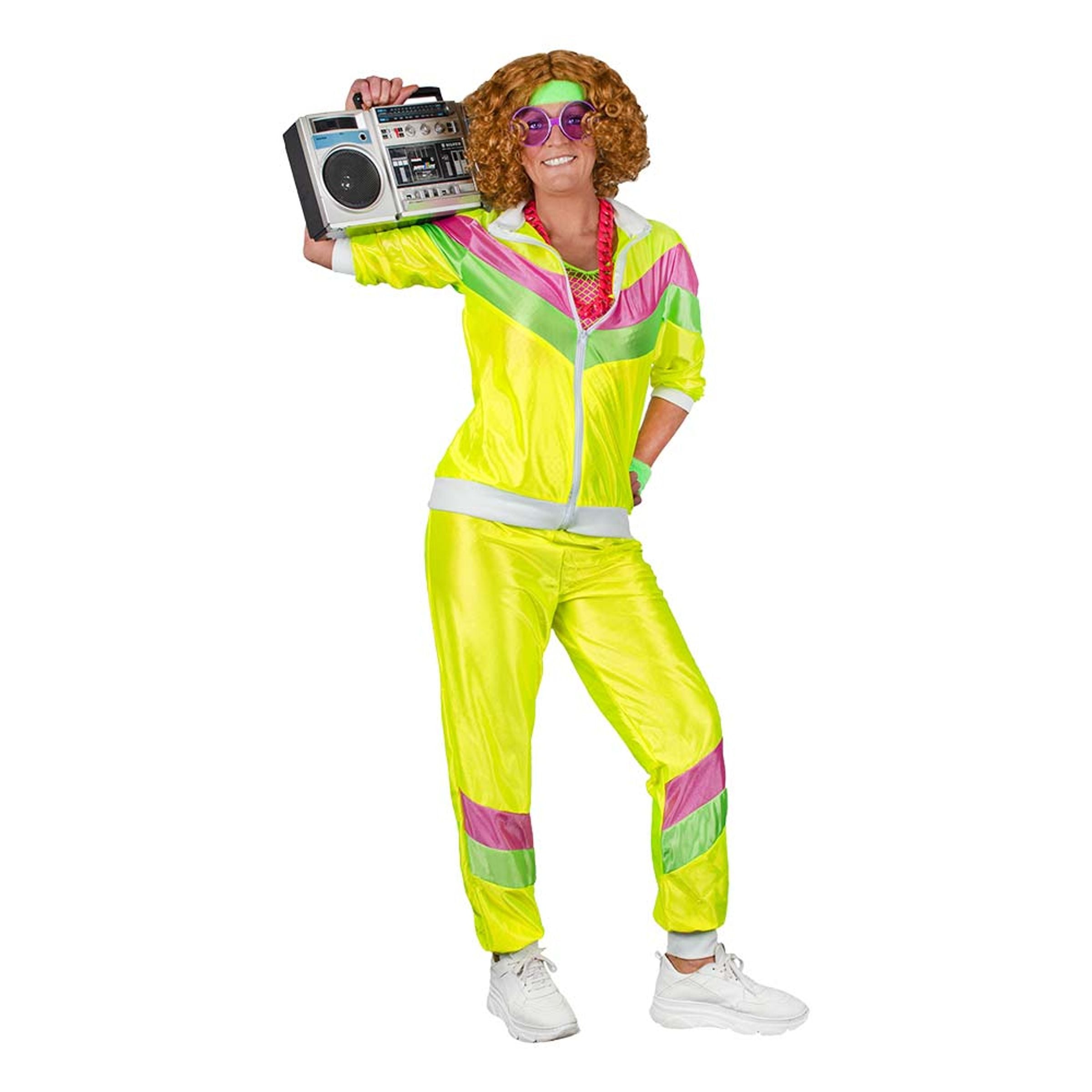 Bild föreställande produkten 80-tals Träningsoverall Gul Dam Maskeraddräkt – Medium