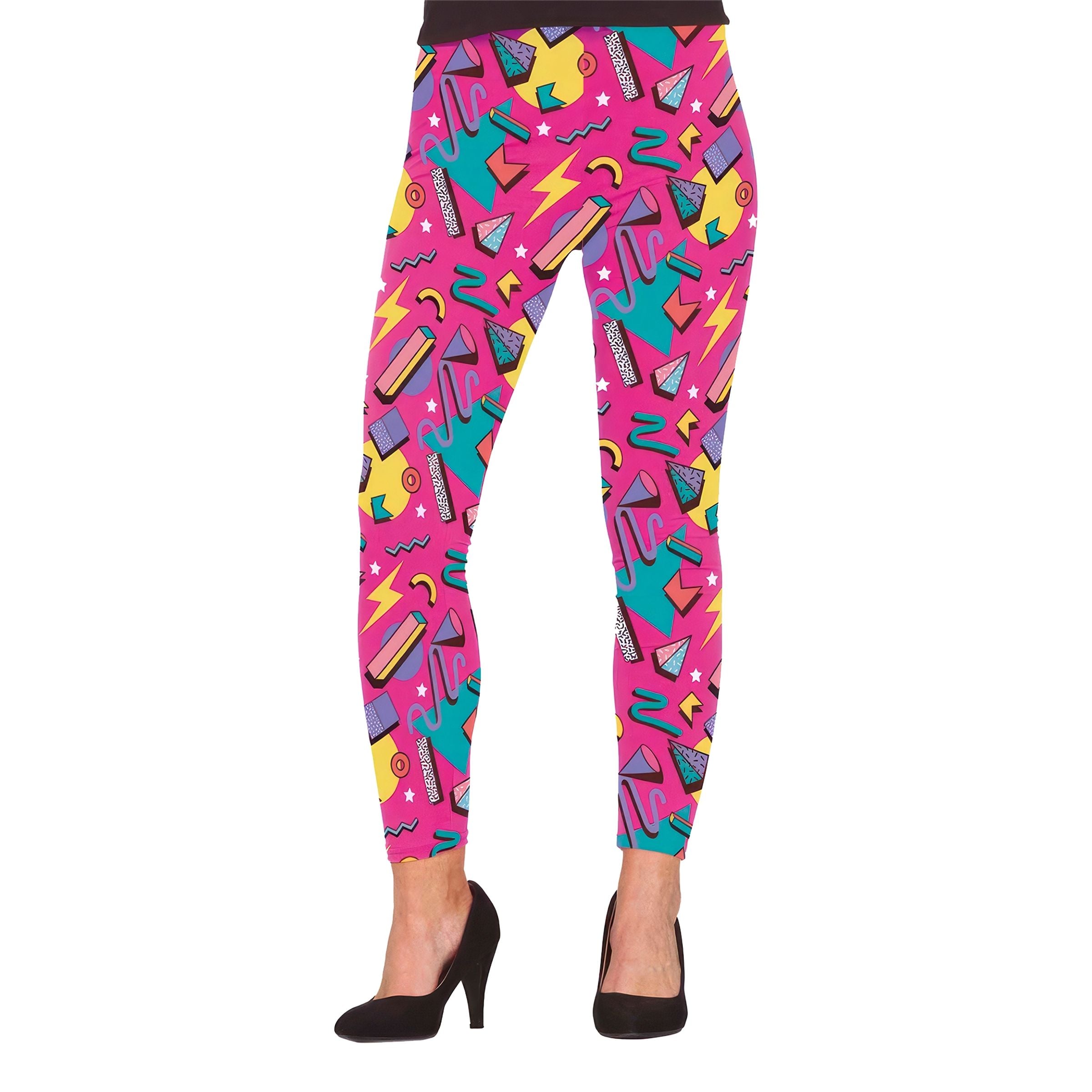 Bild föreställande produkten 80-tals Leggings Rosa Mönstrade – Large