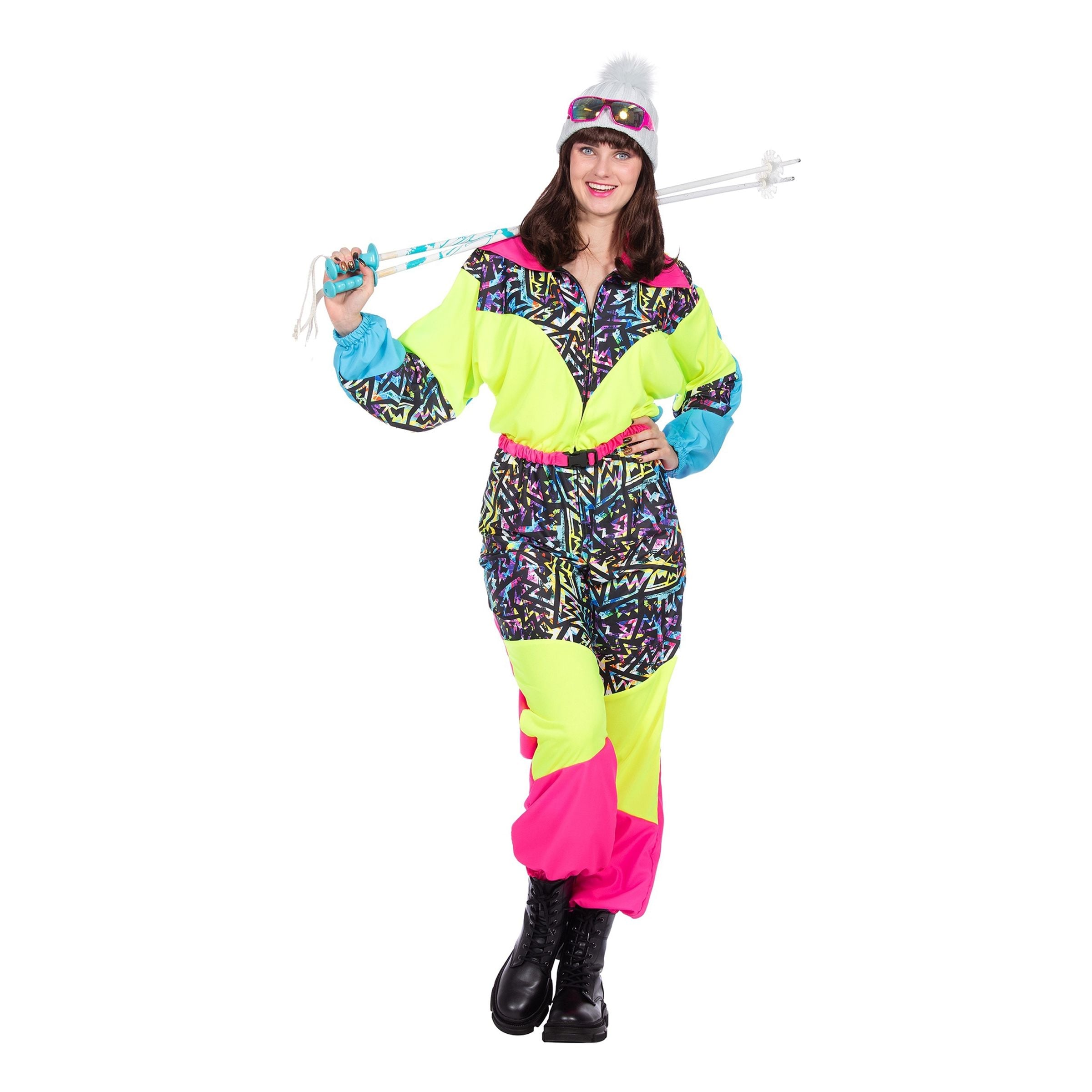 Bild föreställande produkten 80-tals Neon Skidoverall Dam Maskeraddräkt – 52