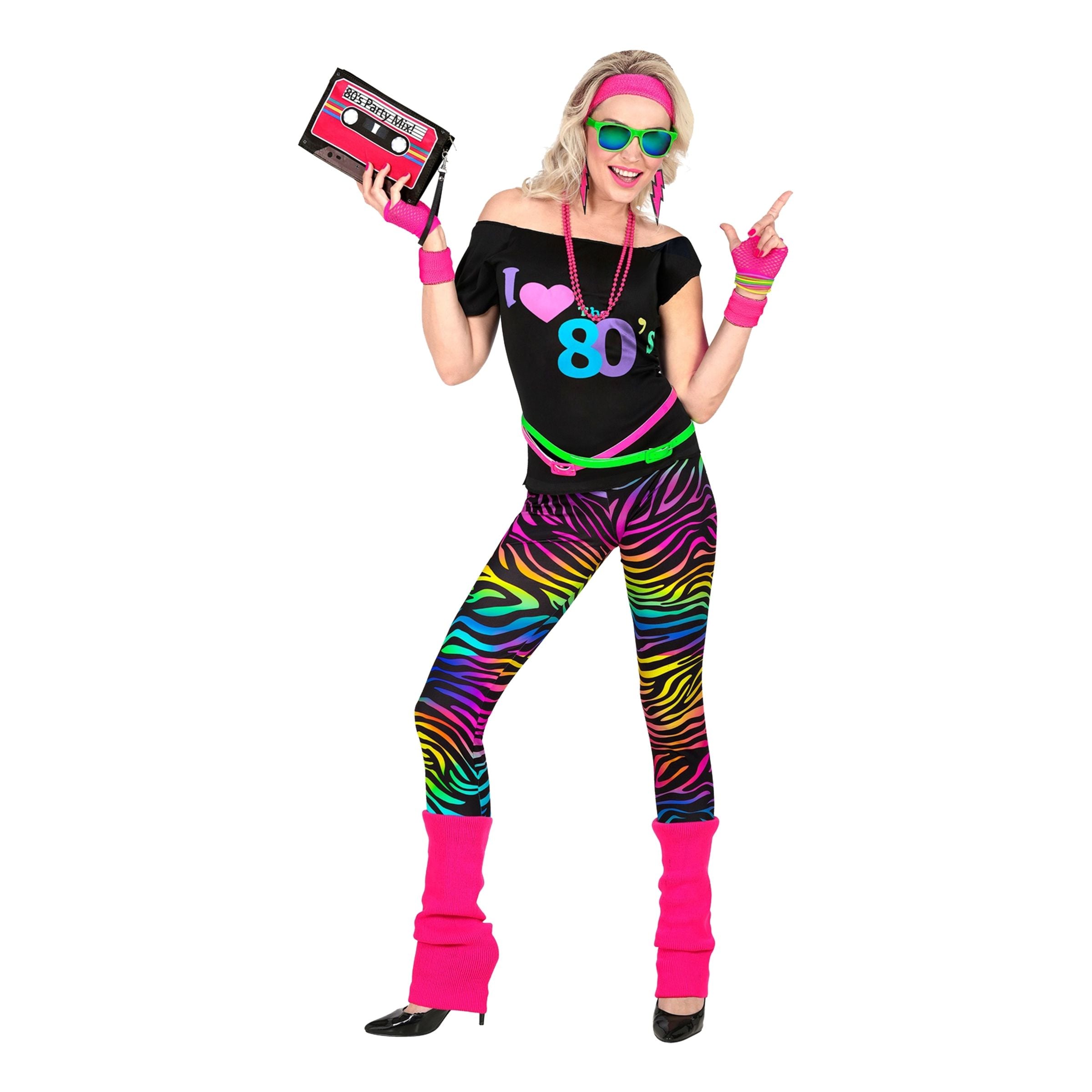 Bild föreställande produkten I Love 80s Maskeraddräkt – X-Small