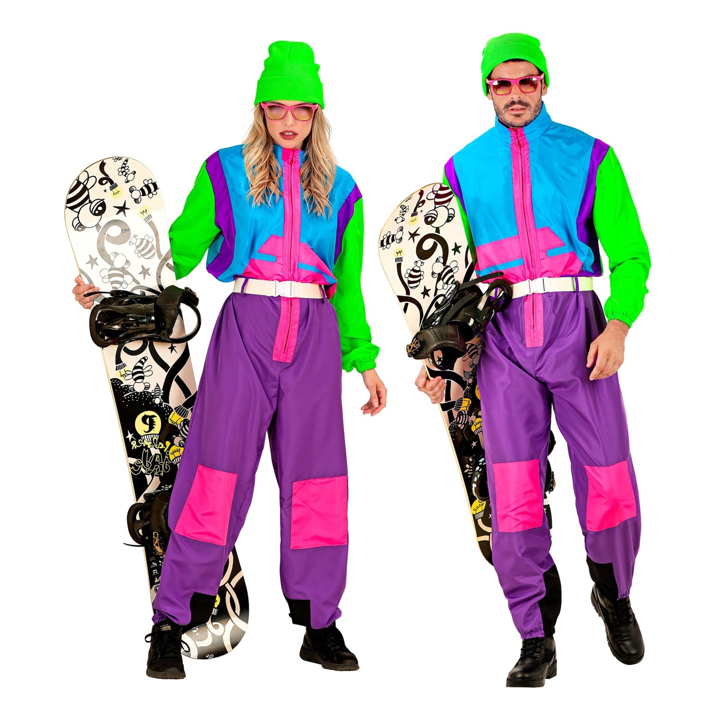 Bild föreställande produkten 80-tals Skidoverall Neon Maskeraddräkt – XXX-Large