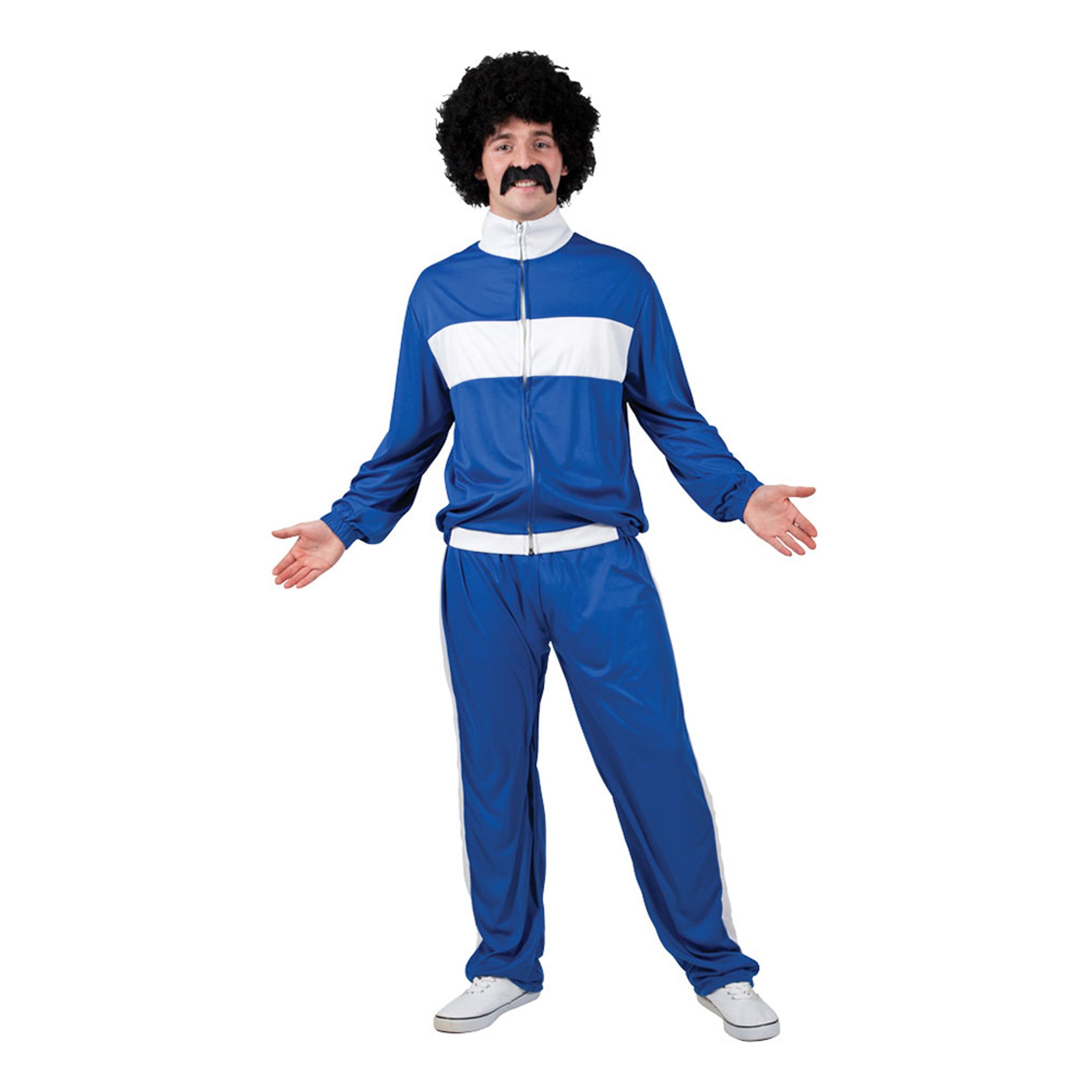 Bild föreställande produkten 80-tals Träningsoverall Blå Maskeraddräkt – Plus size