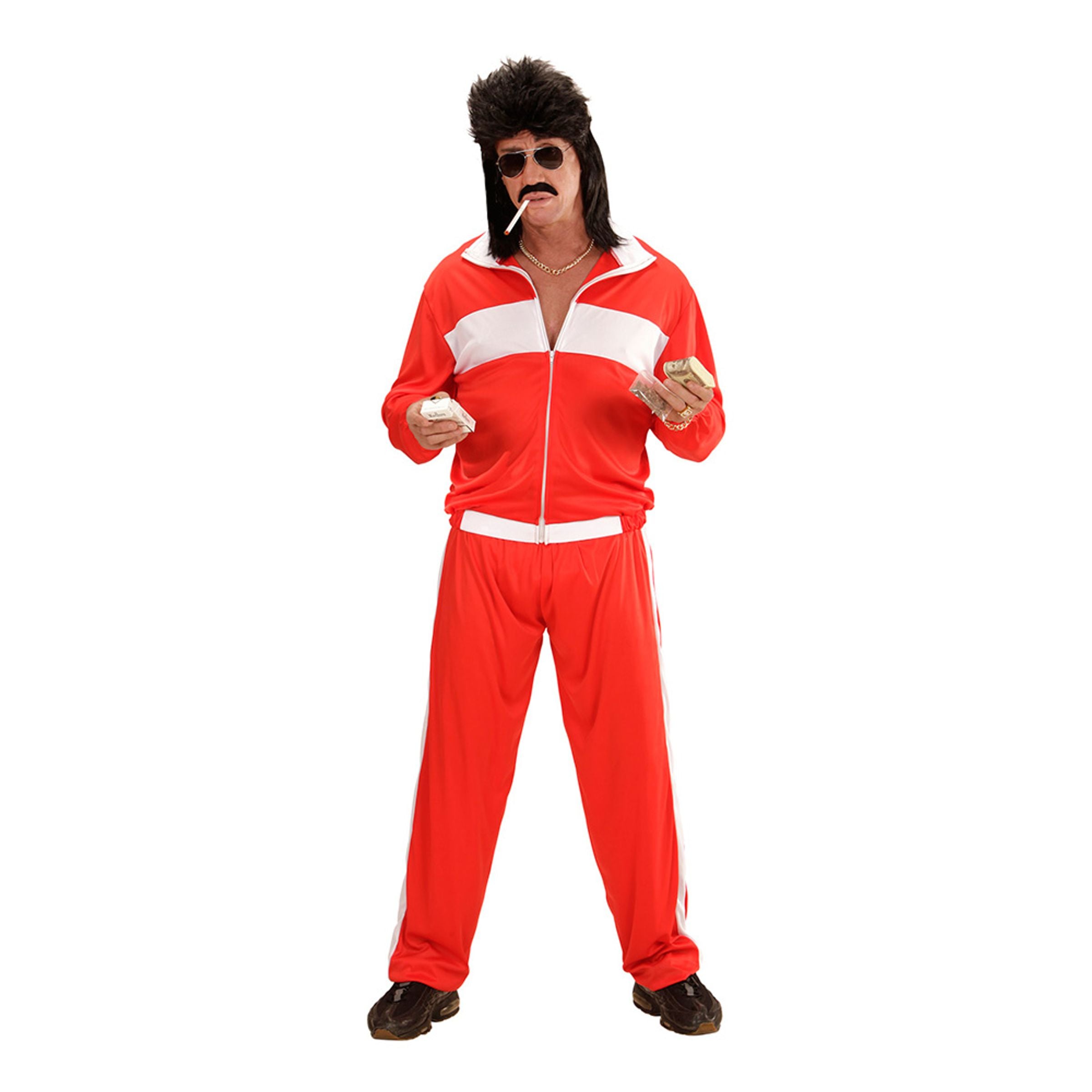 Bild föreställande produkten 80-tals Träningsoverall Röd Maskeraddräkt – XX-Large