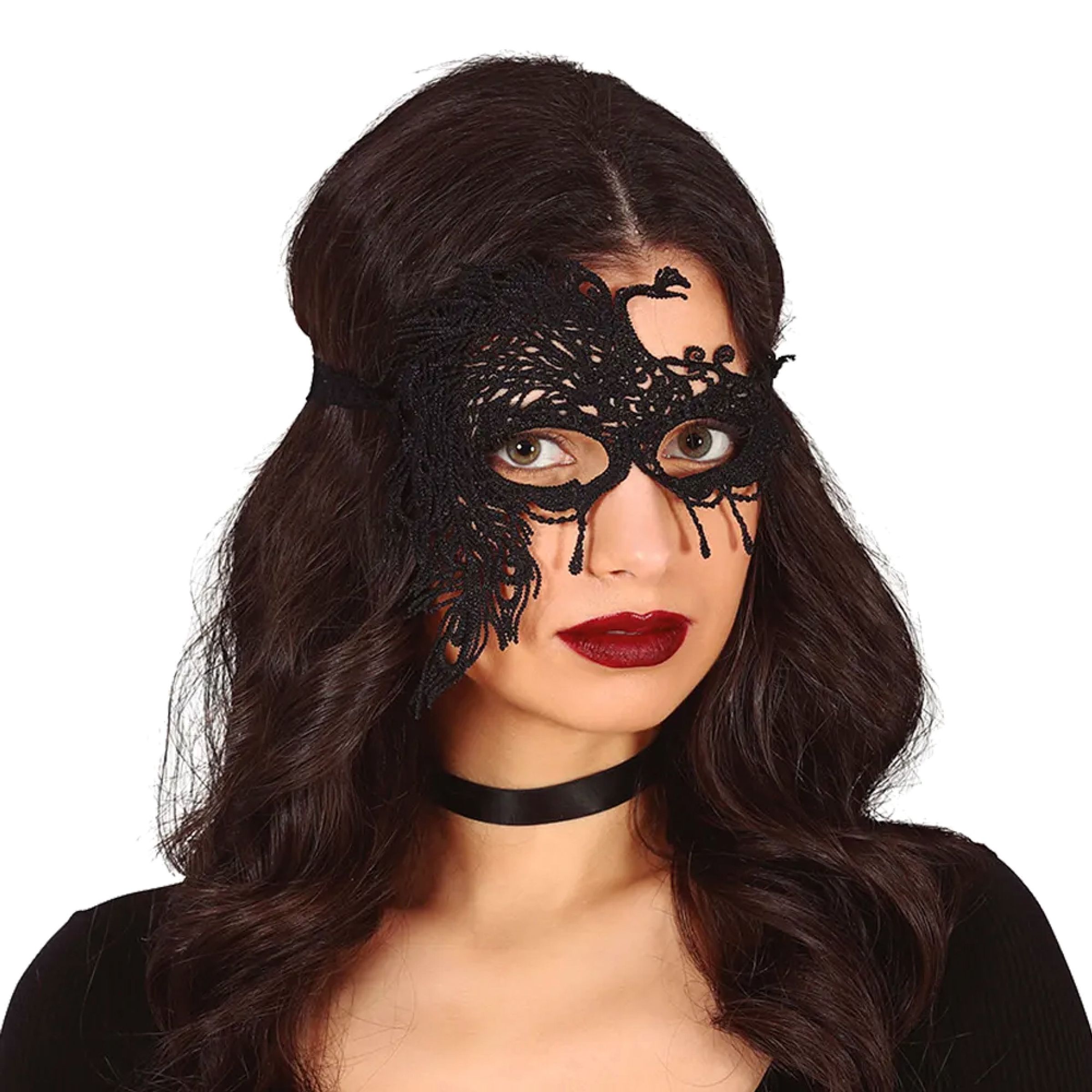 Bild föreställande produkten Ansiktsmask Spets Svart – One size
