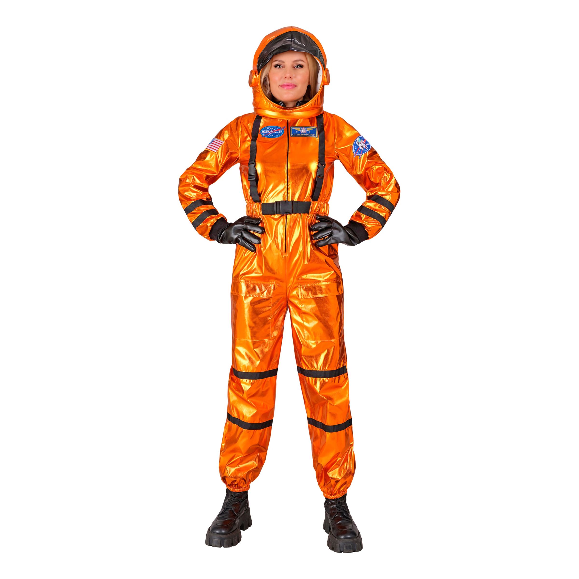 Bild föreställande produkten Astronaut Orange Metallic Dam Maskeraddräkt – Medium