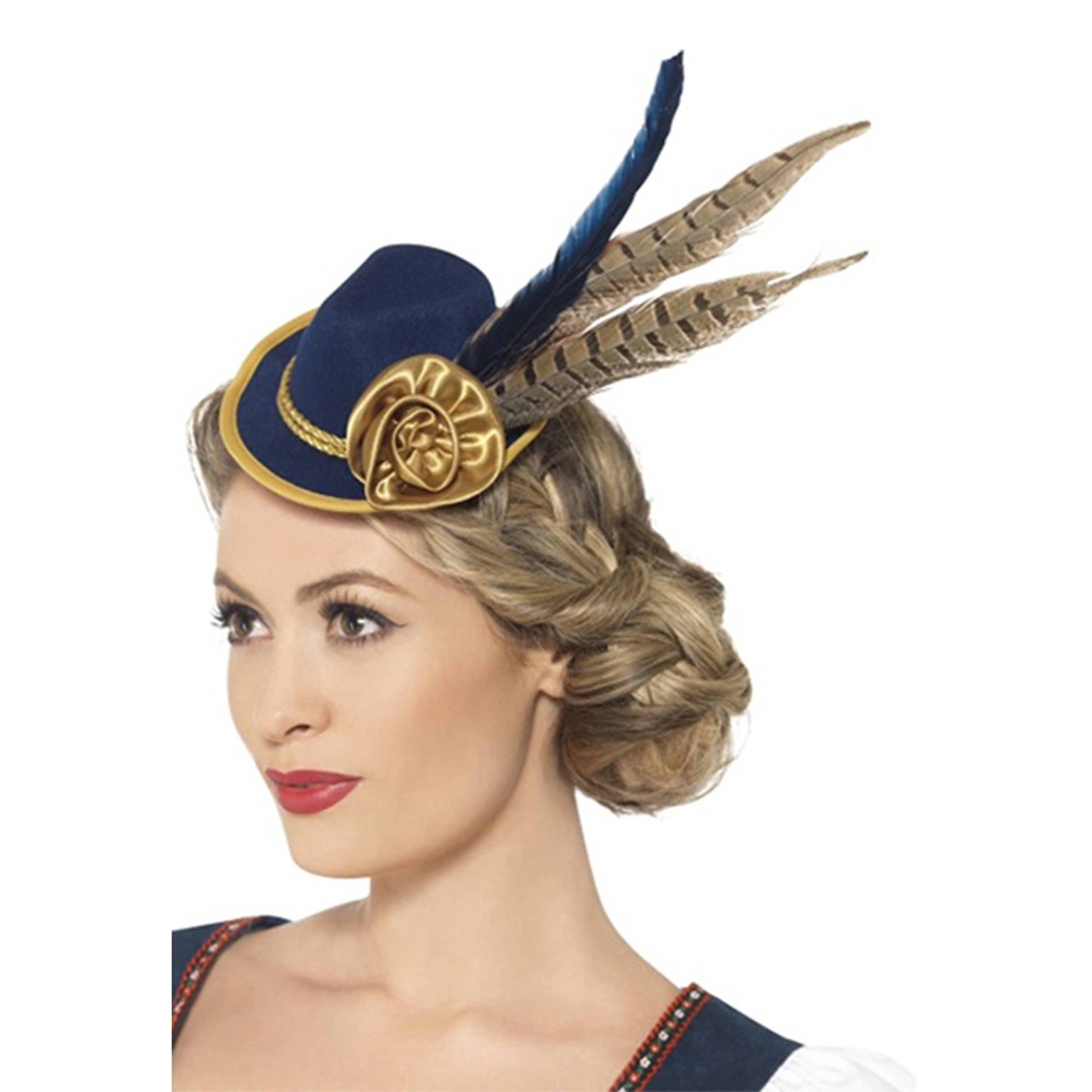 Bild föreställande produkten Autentisk Bavarian Oktoberfest Minihatt Blå – One size