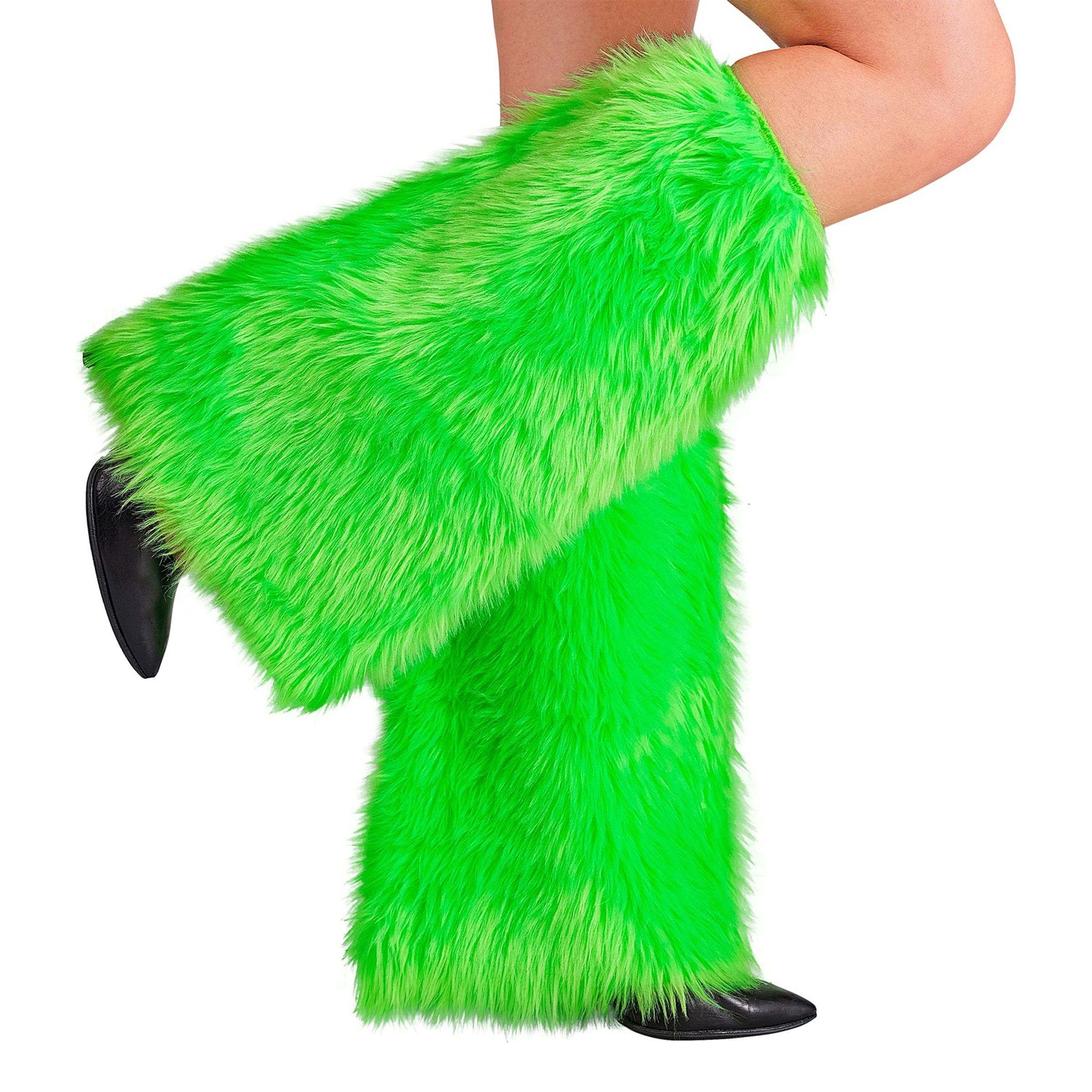 Bild föreställande produkten Benvärmare Fluffiga Neongrön – One size