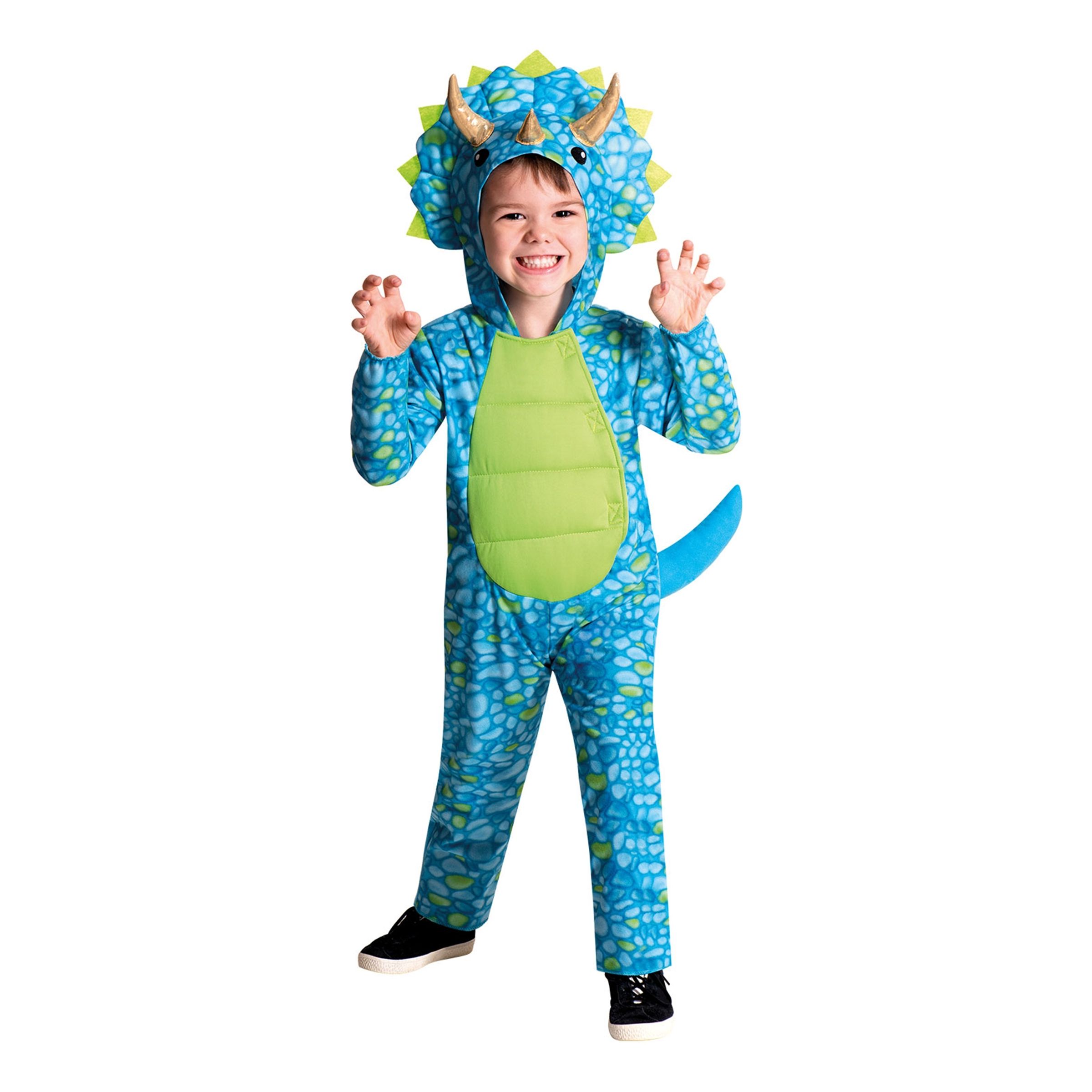 Bild föreställande produkten Blå Dinosaurie Barn Maskeraddräkt – X-Small