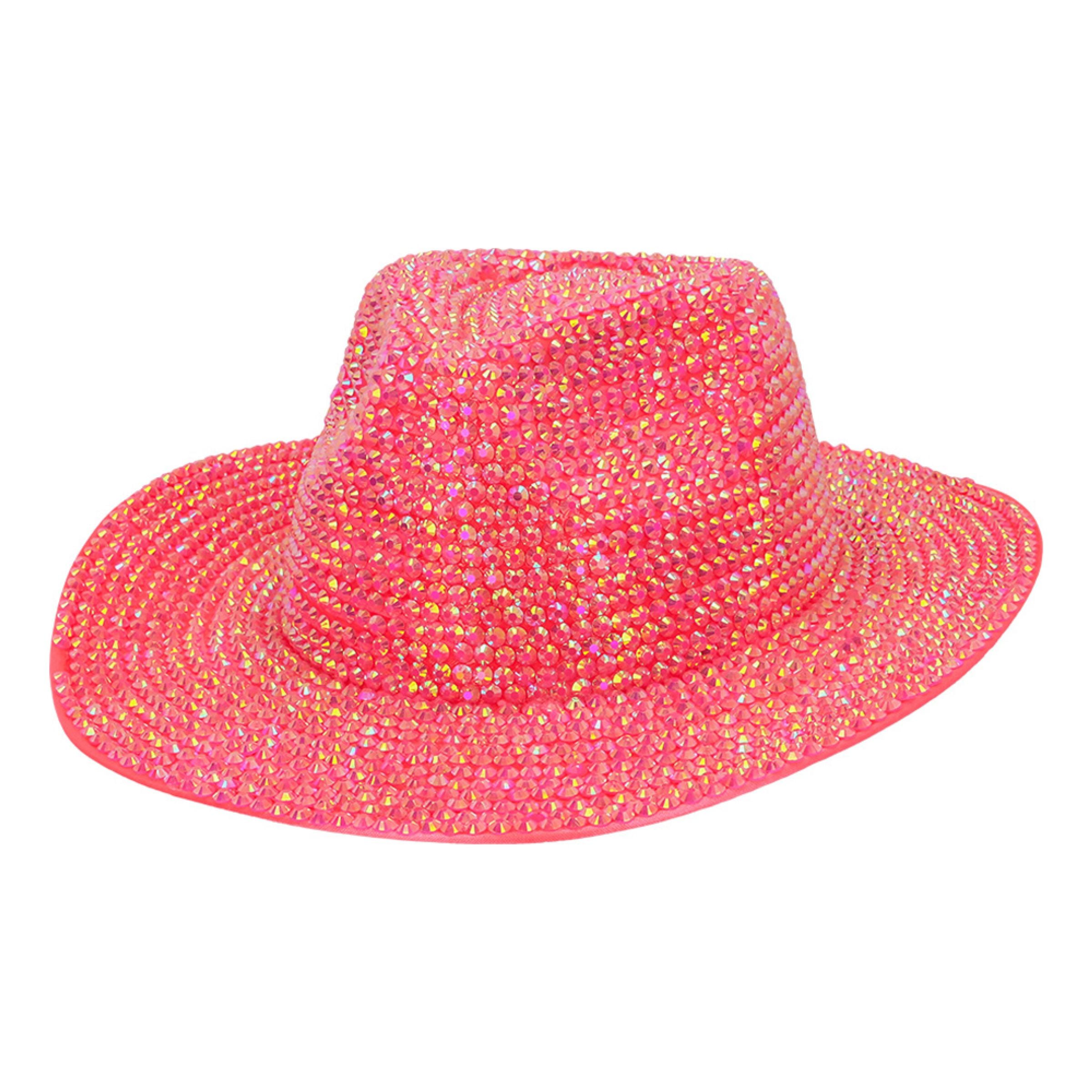 Bild föreställande produkten Cowboyhatt med Strass UV Neonrosa – One size