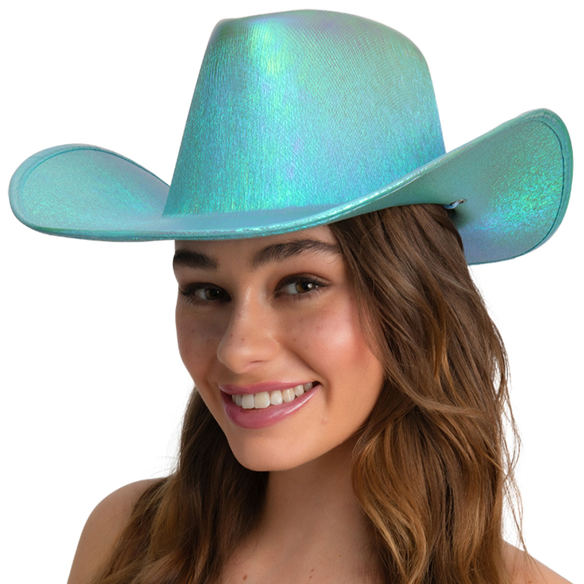 Bild föreställande produkten Cowboyhatt Skimrande Turkosblå