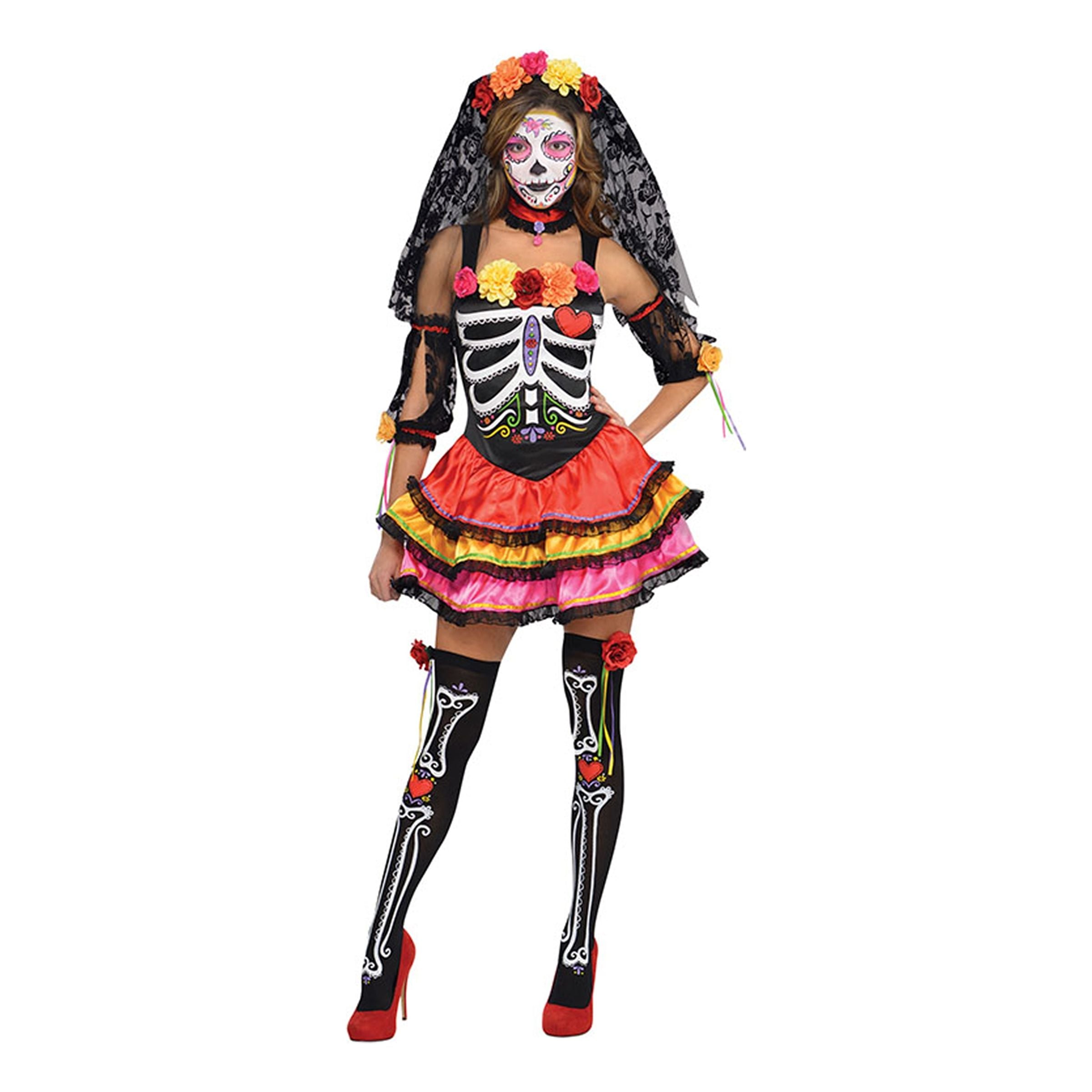 Bild föreställande produkten Day of the Dead Dam Maskeraddräkt – Small