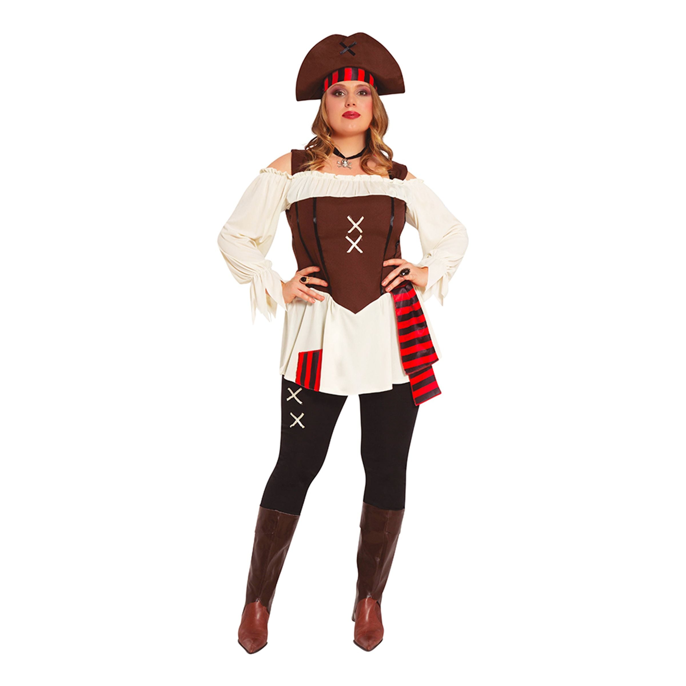 Bild föreställande produkten De Sju Haven Pirat Dam Plus-size Maskeraddräkt – Plus-size