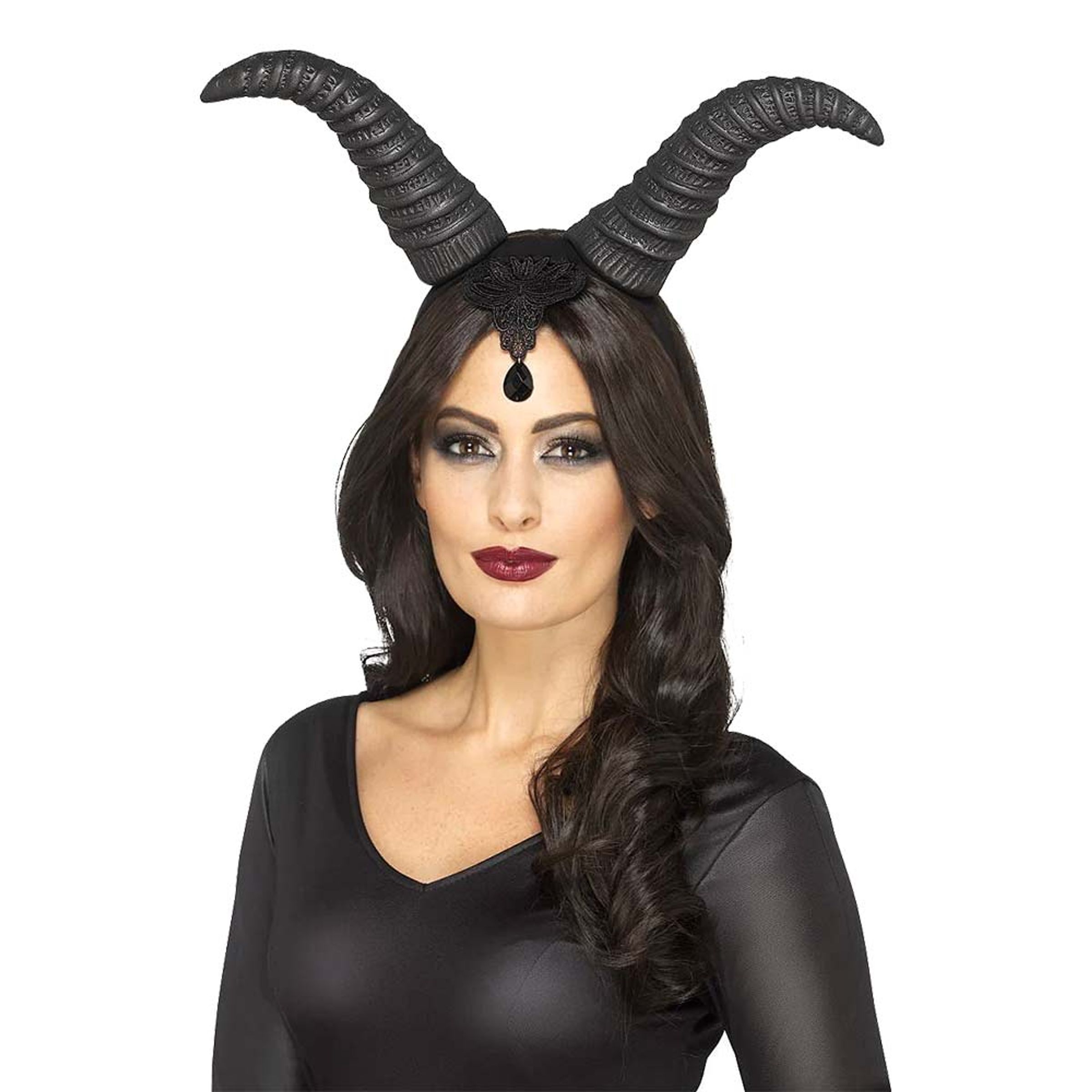 Bild föreställande produkten Diadem Den Onda Fen Svarta Horn – One size