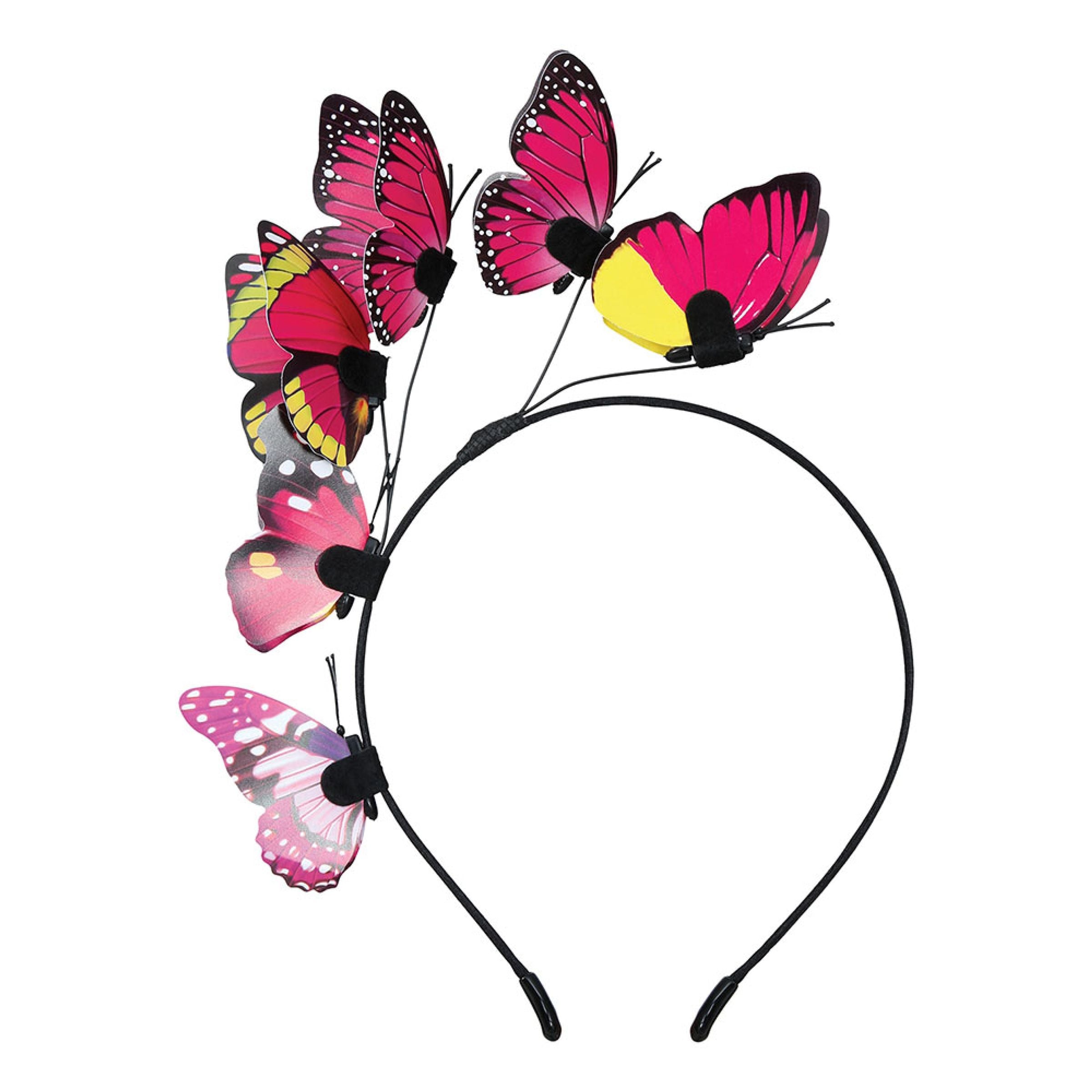 Bild föreställande produkten Diadem med Fjärilar Rosa – One size