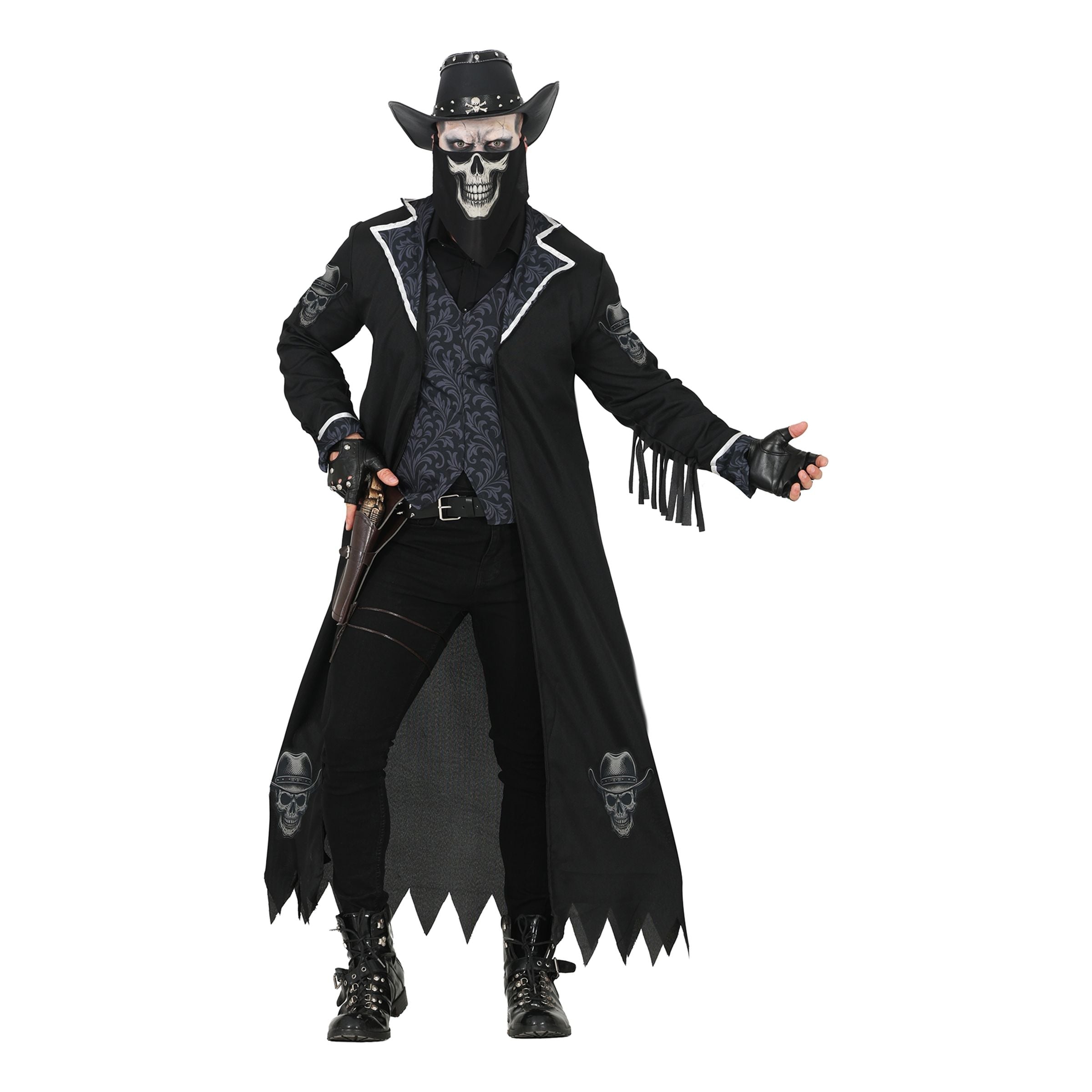 Bild föreställande produkten Dödskalle Cowboy Maskeraddräkt – Large