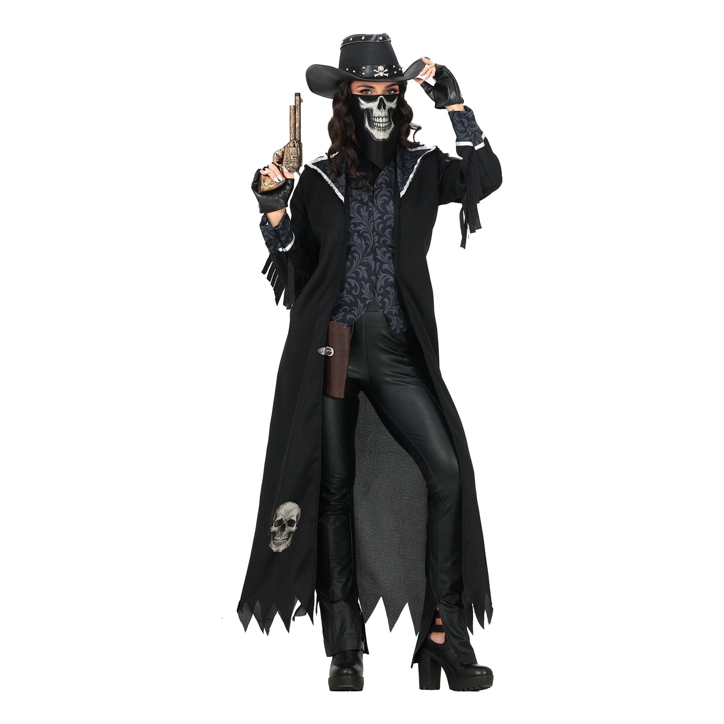 Bild föreställande produkten Dödskalle Cowgirl Maskeraddräkt – Large