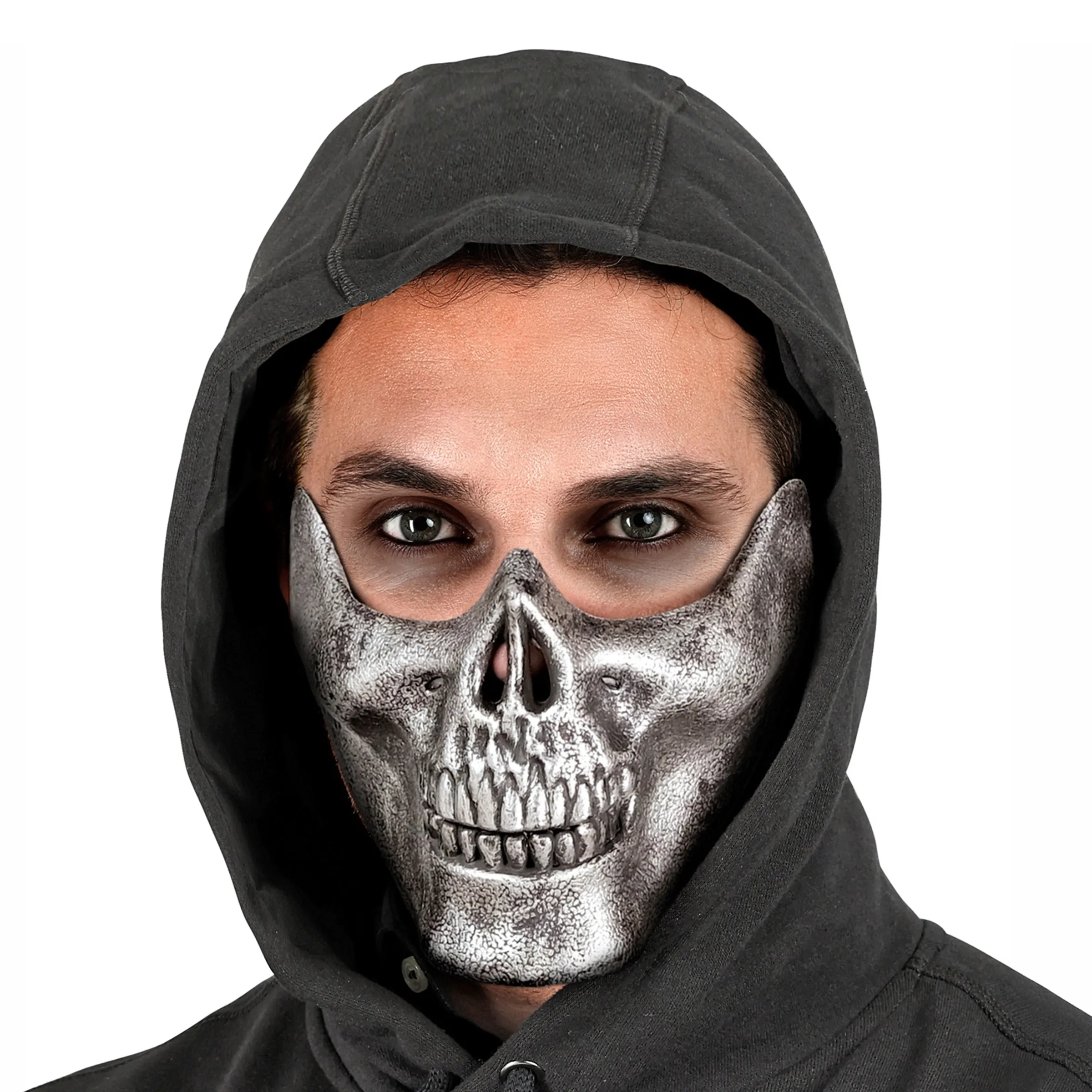 Bild föreställande produkten Dödskalle Halvmask Silver – One size