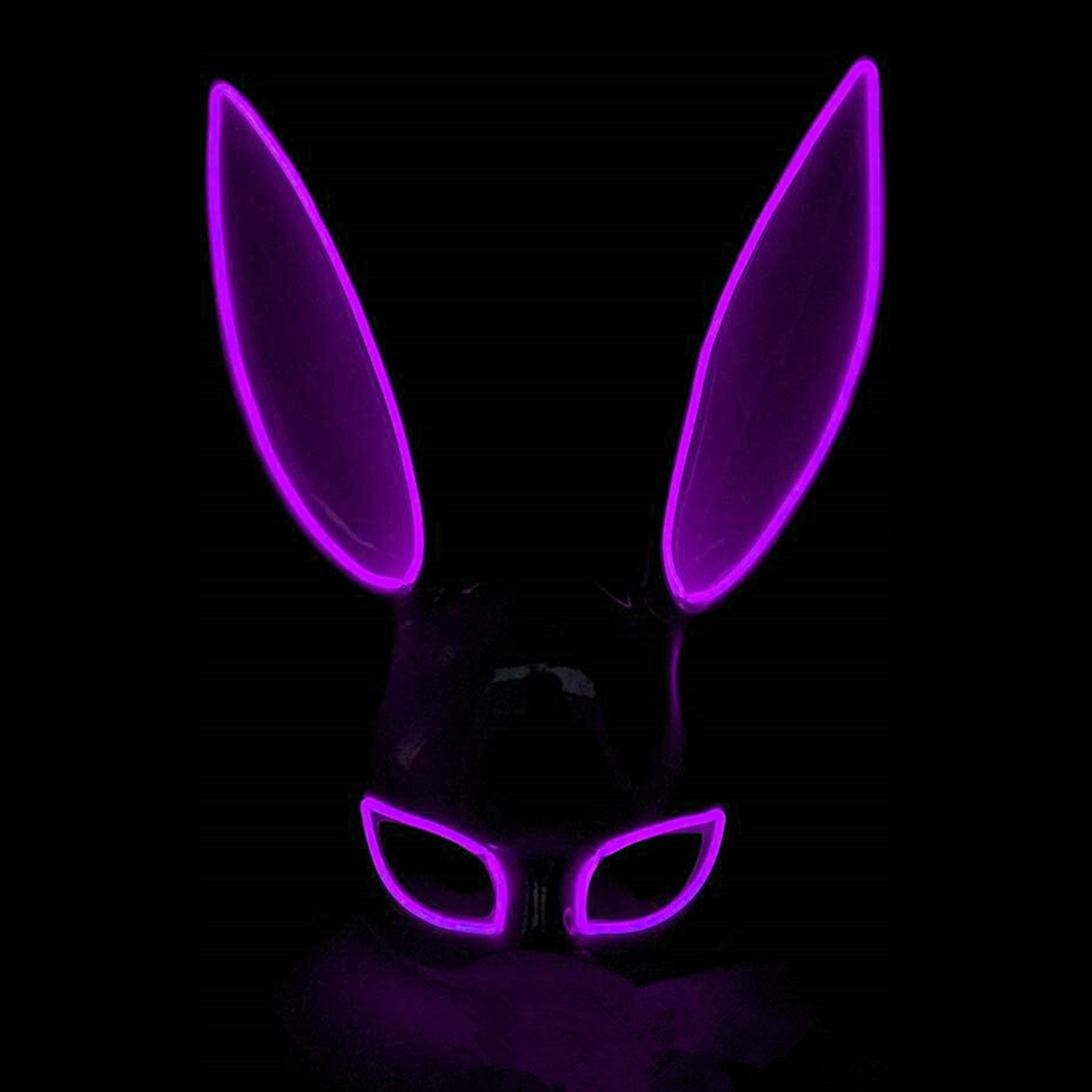 Bild föreställande produkten El Wire Kanin LED Mask – Lila