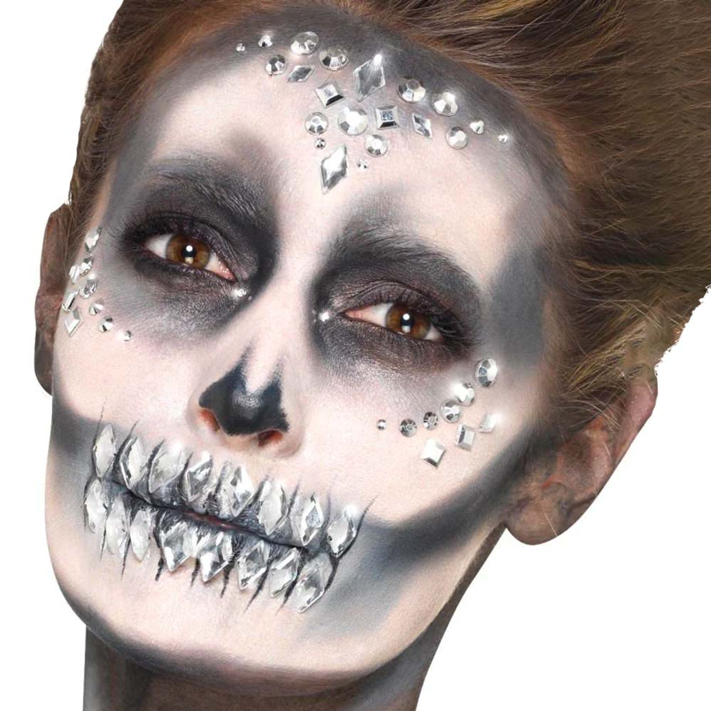 Bild föreställande produkten Face Jewels Dödskalle Silver