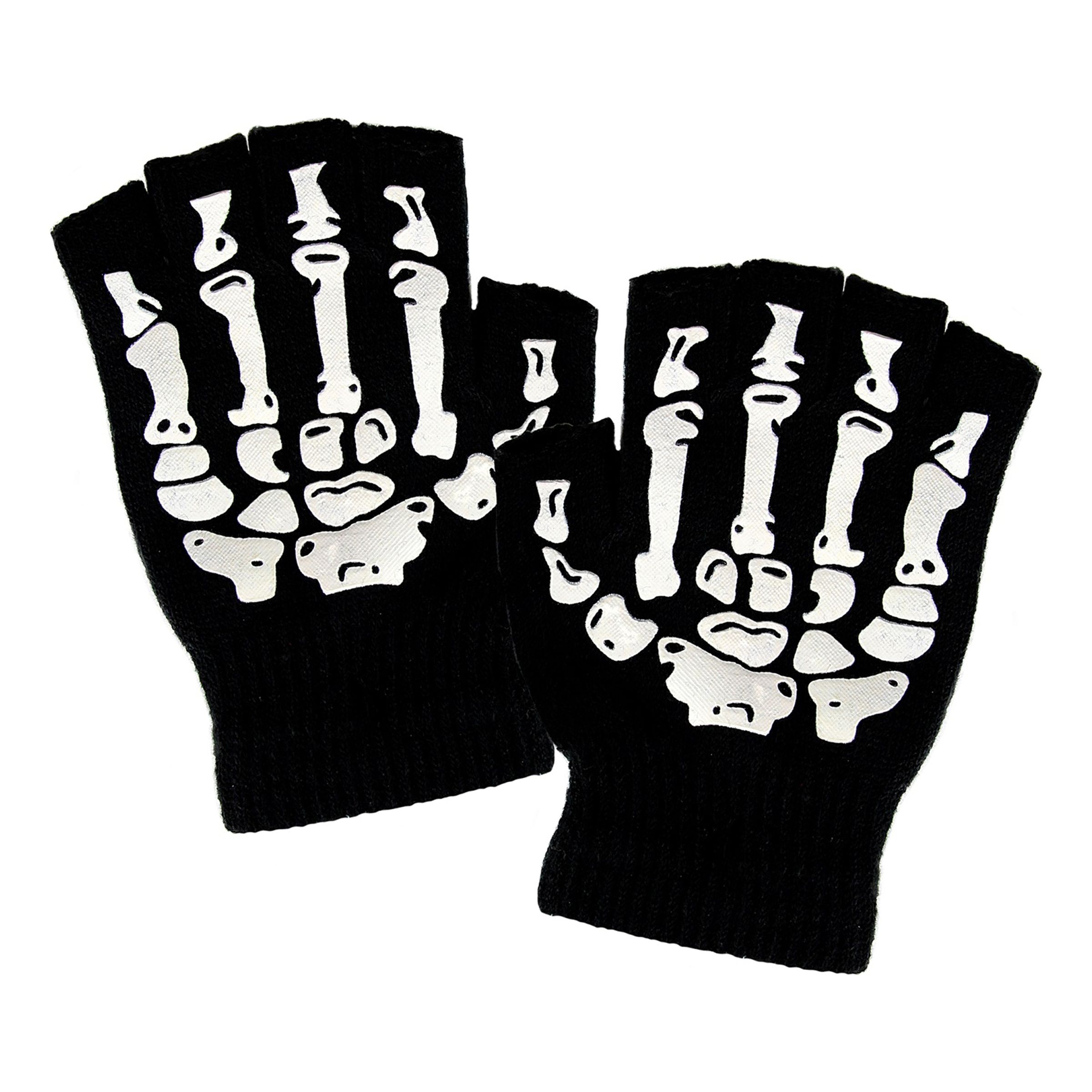 Bild föreställande produkten Fingerlösa Skelettvantar – One size