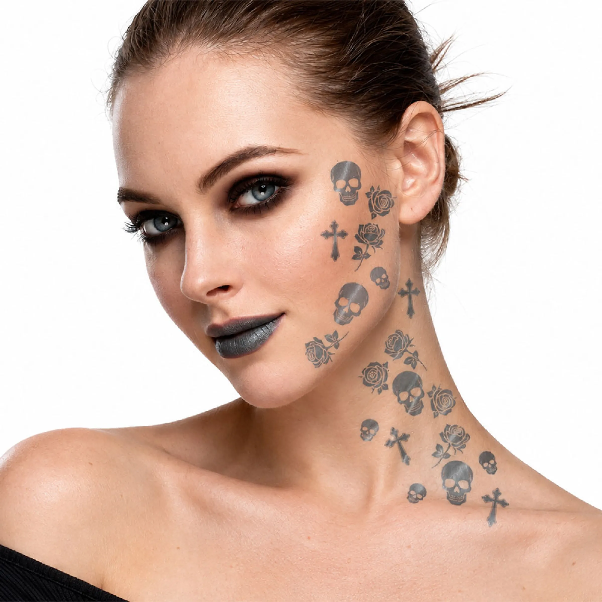 Bild föreställande produkten Halloween Tatueringar Silver