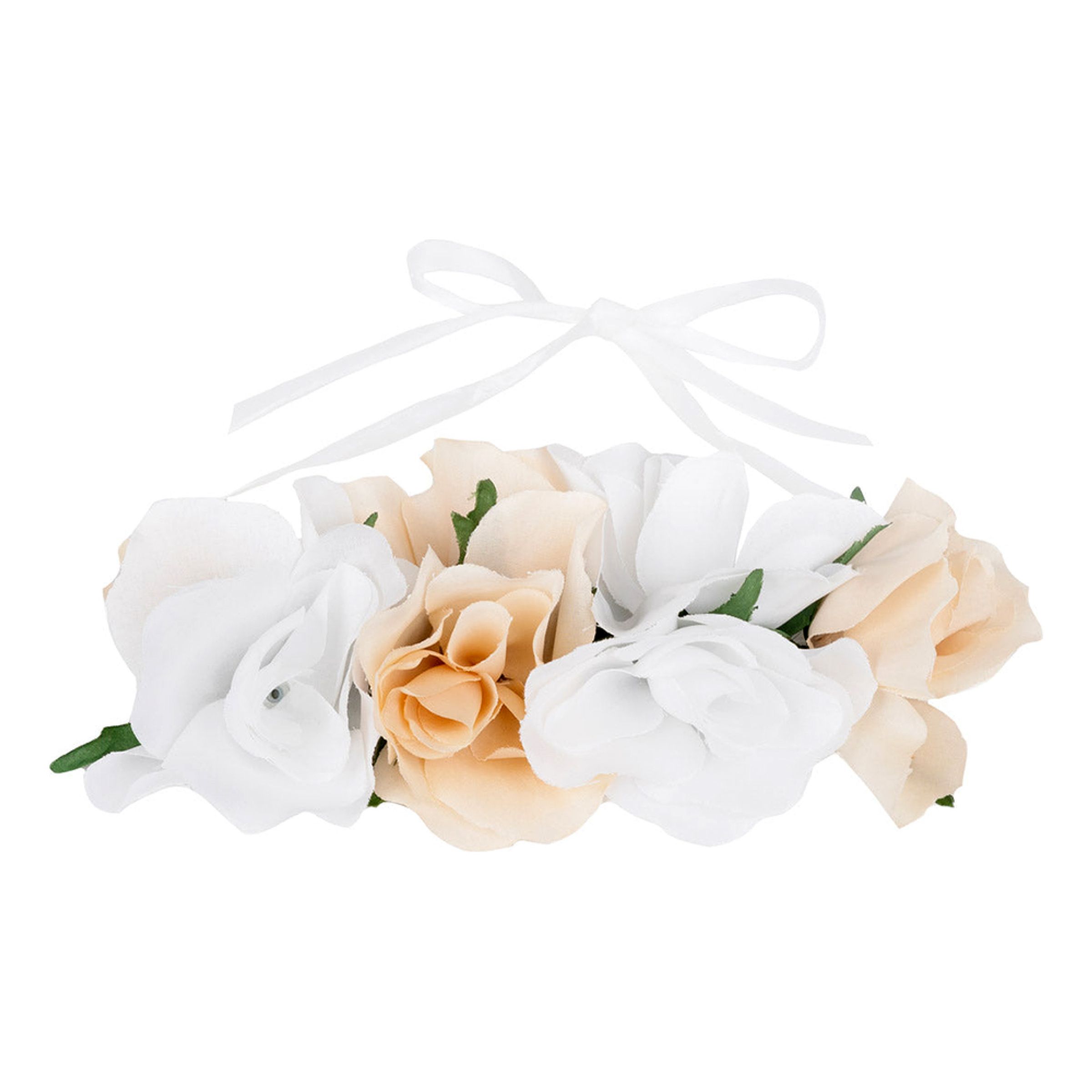 Bild föreställande produkten Hårband Rosor Vit/Aprikos