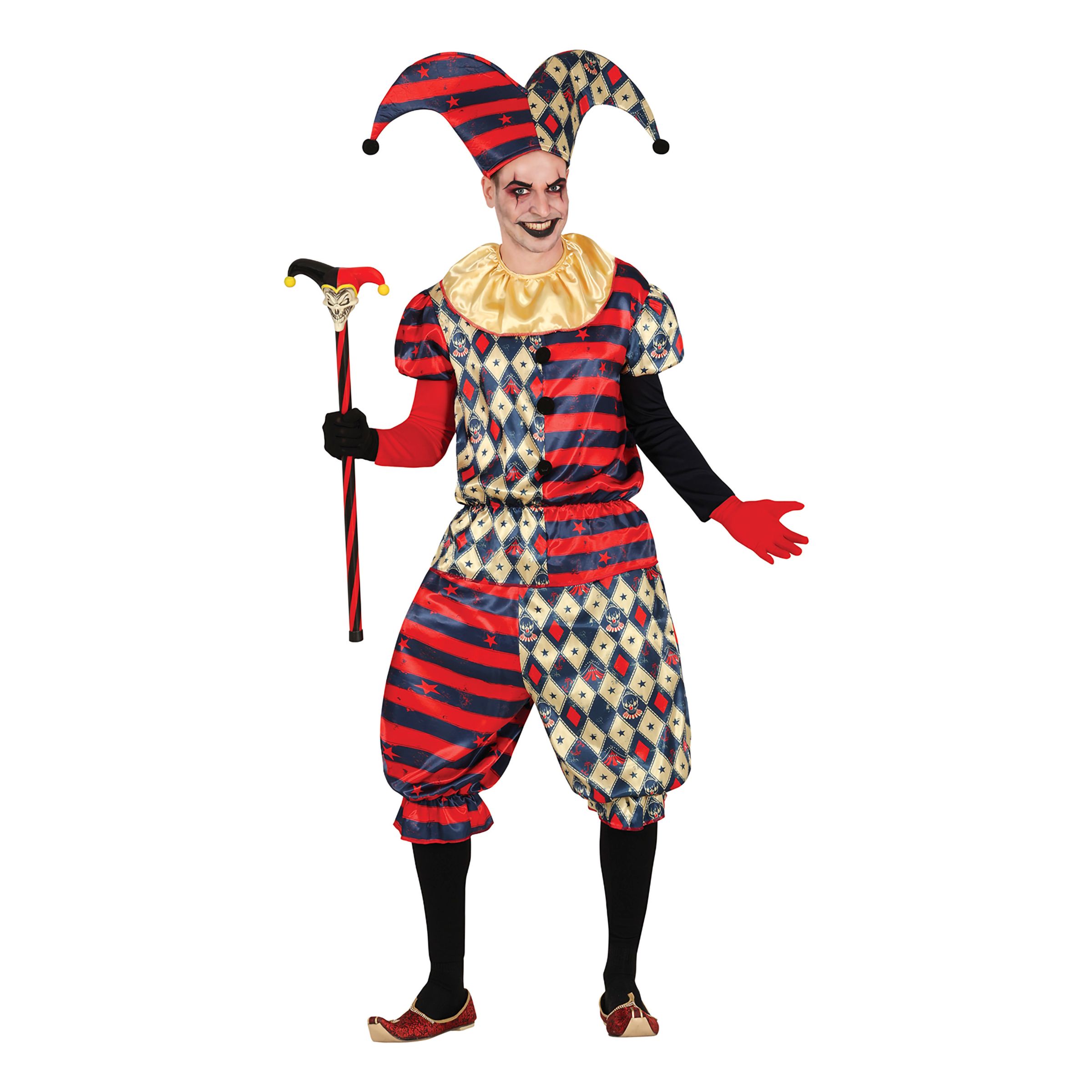 Bild föreställande produkten Harlequin Gycklare Maskeraddräkt – Large