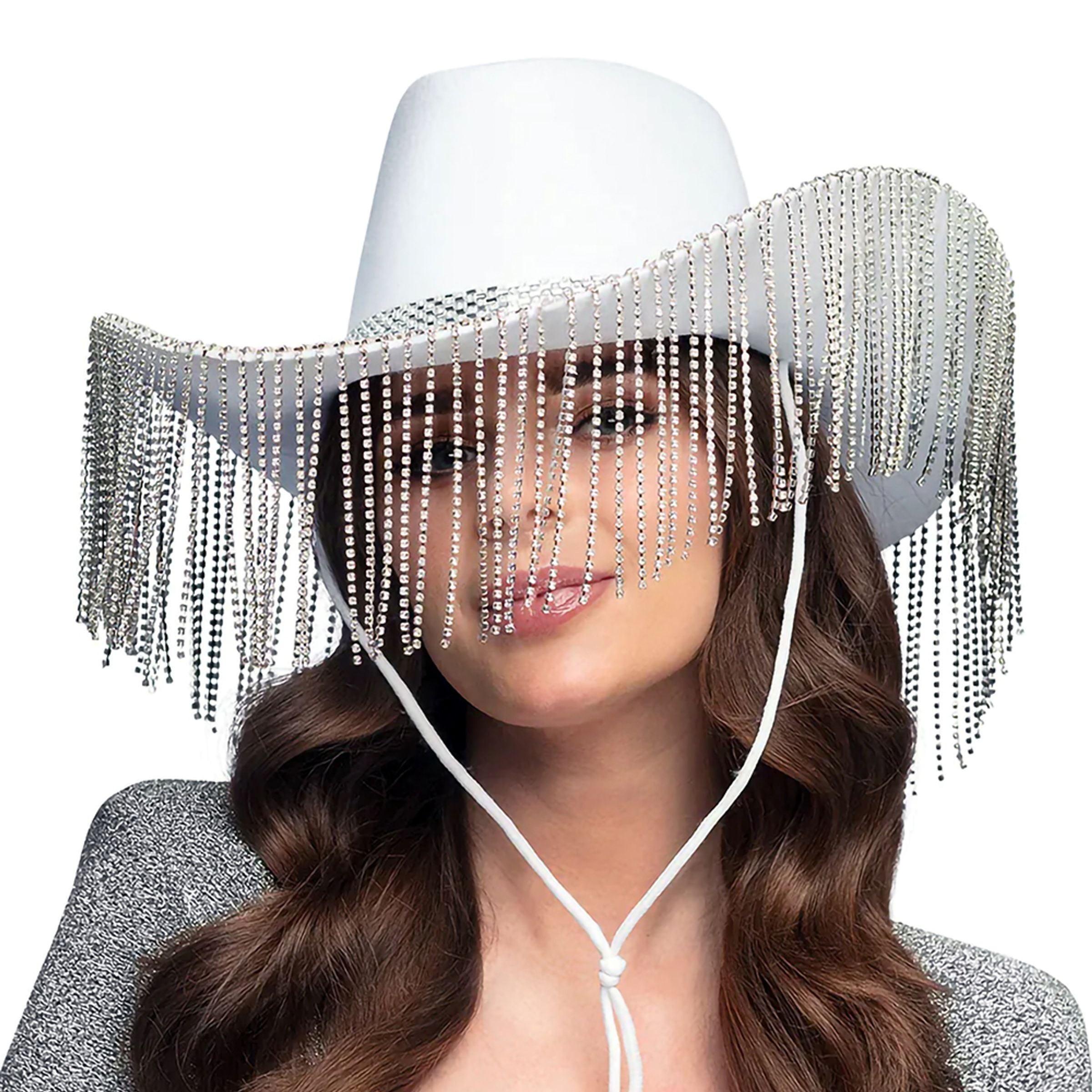 Bild föreställande produkten Cowboyhatt Showgirl Vit – One size