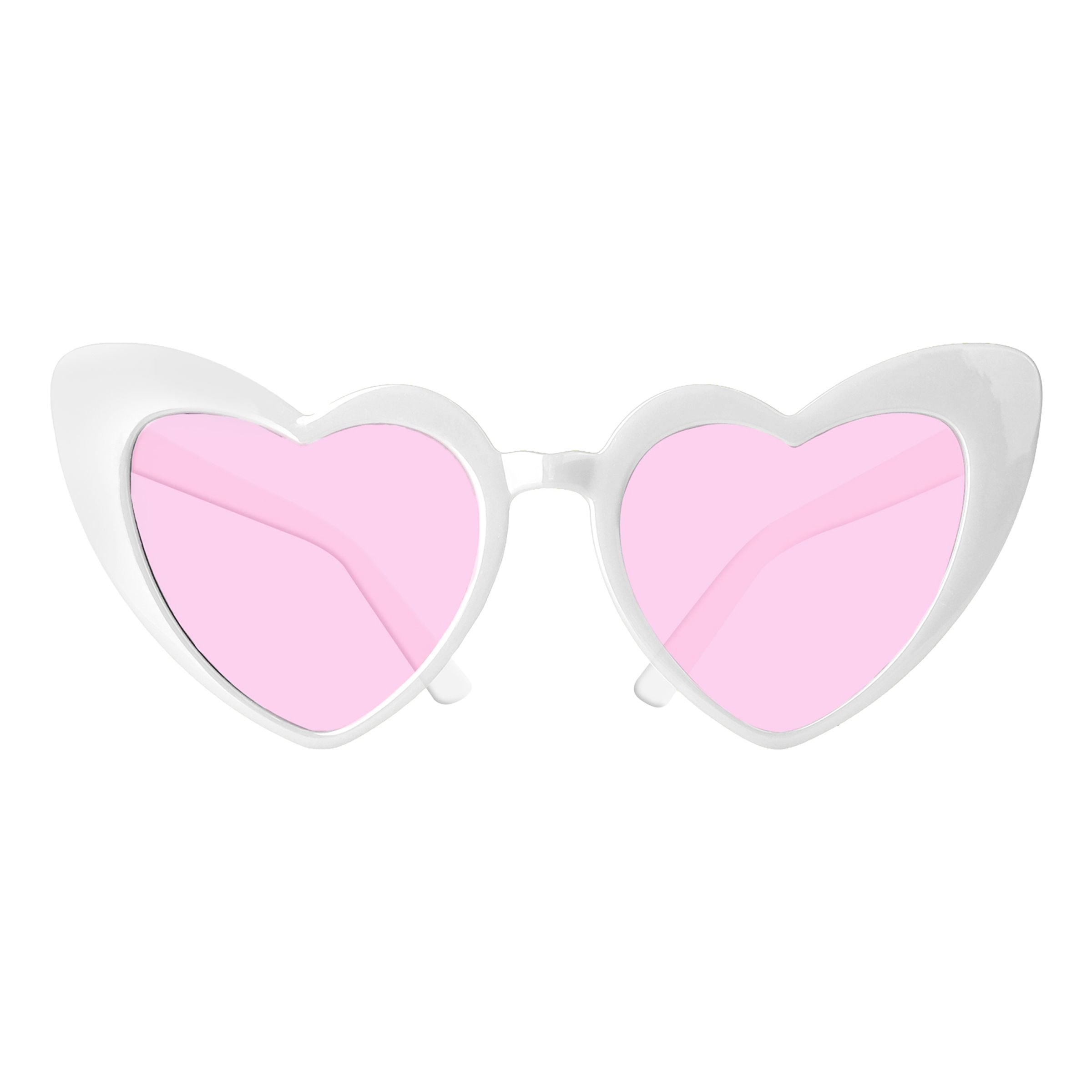 Bild föreställande produkten Hjärtglasögon Retro Vit/Rosa – One size