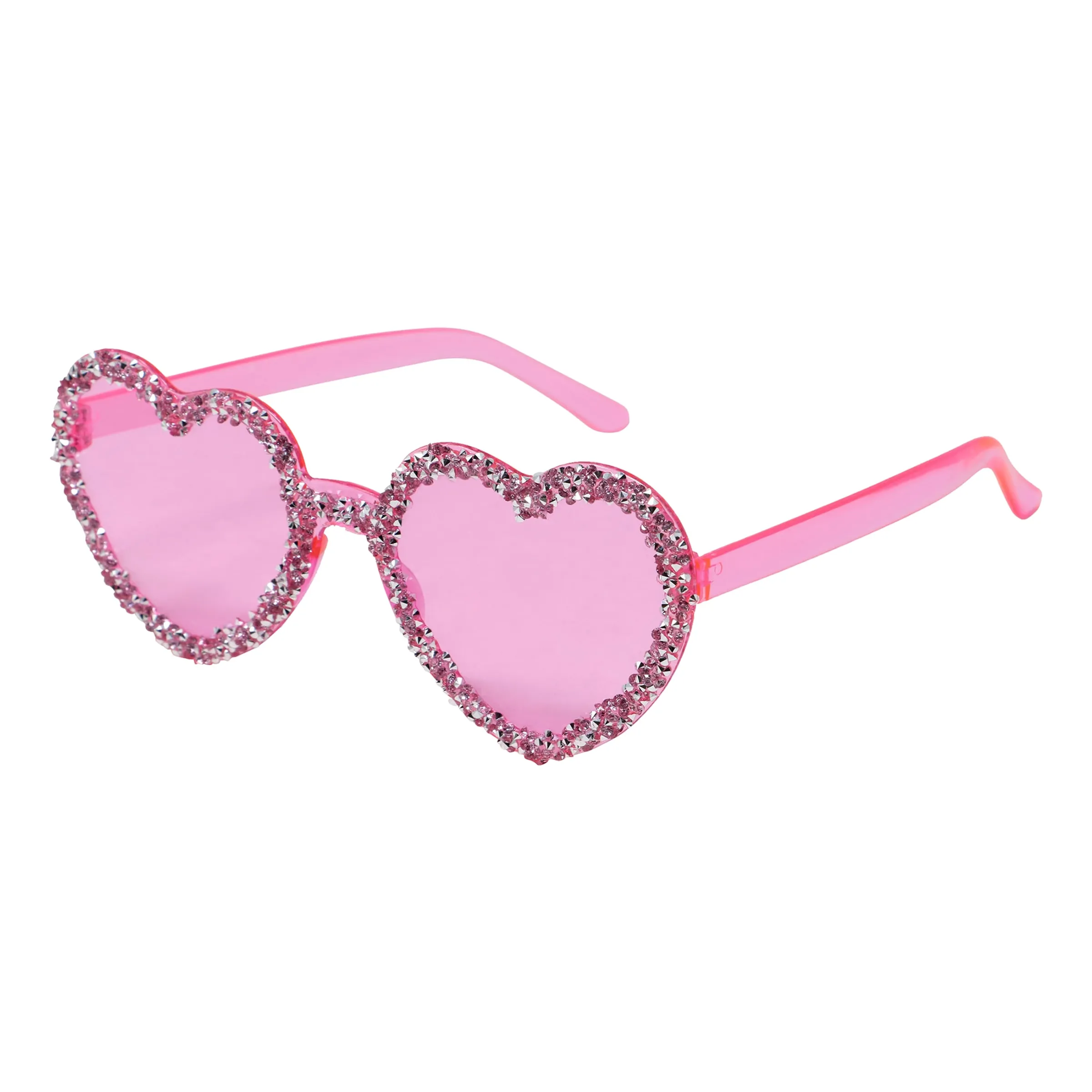 Bild föreställande produkten Hjärtglasögon med Strass Rosa – One size