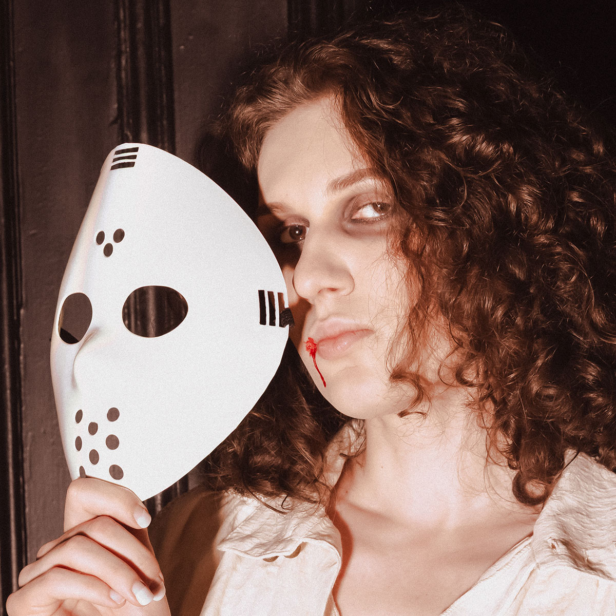 Bild föreställande produkten Hockeymask Iriserande Vit