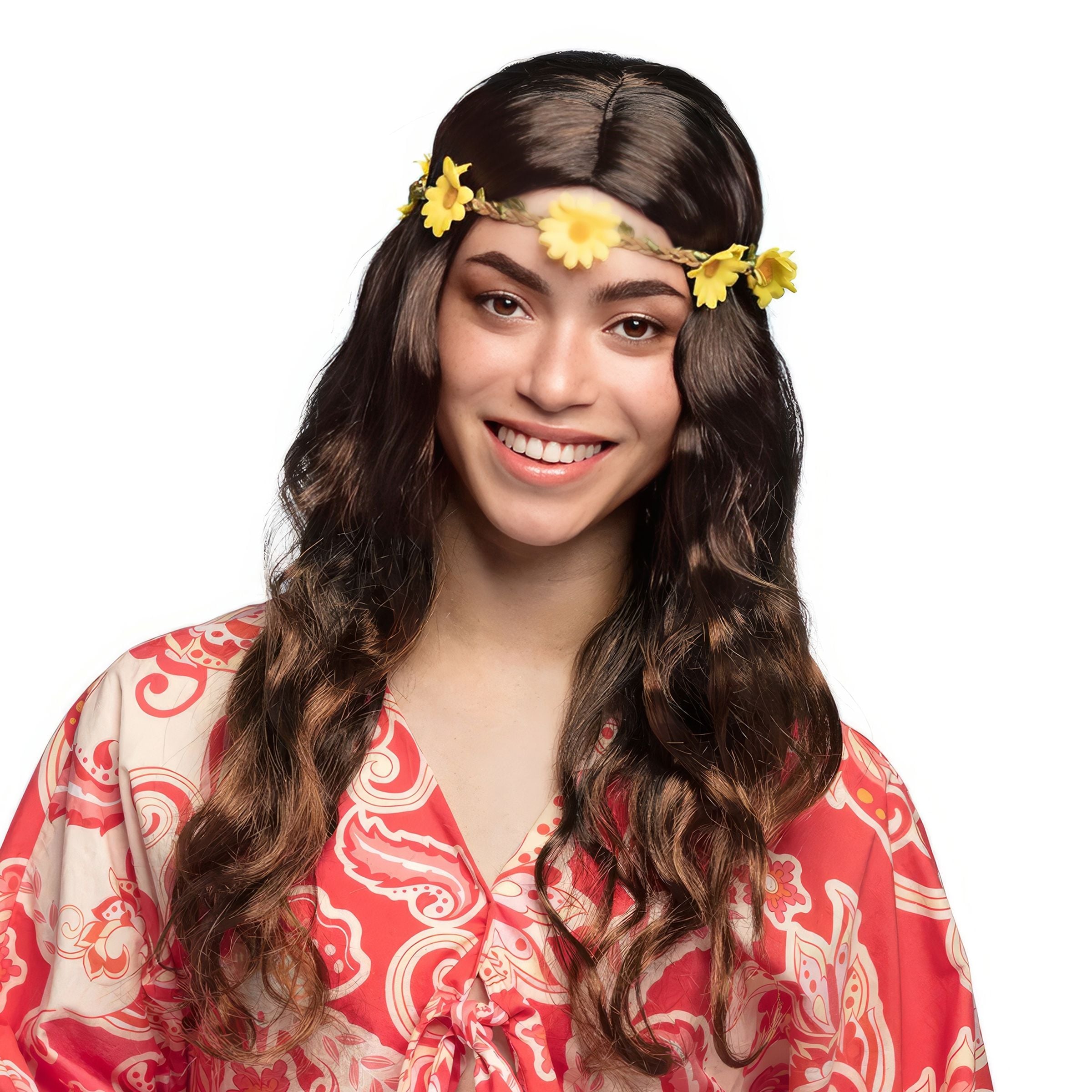 Bild föreställande produkten Joy Svart/Brun Peruk med Pannband – One size