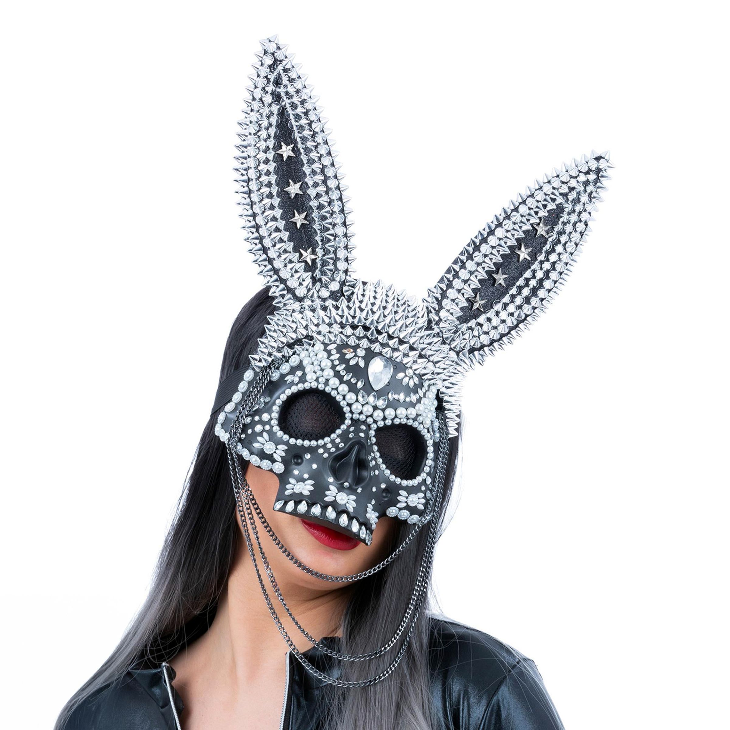 Bild föreställande produkten Kaninmask Dödskalle med Nitar och Kedjor – One size