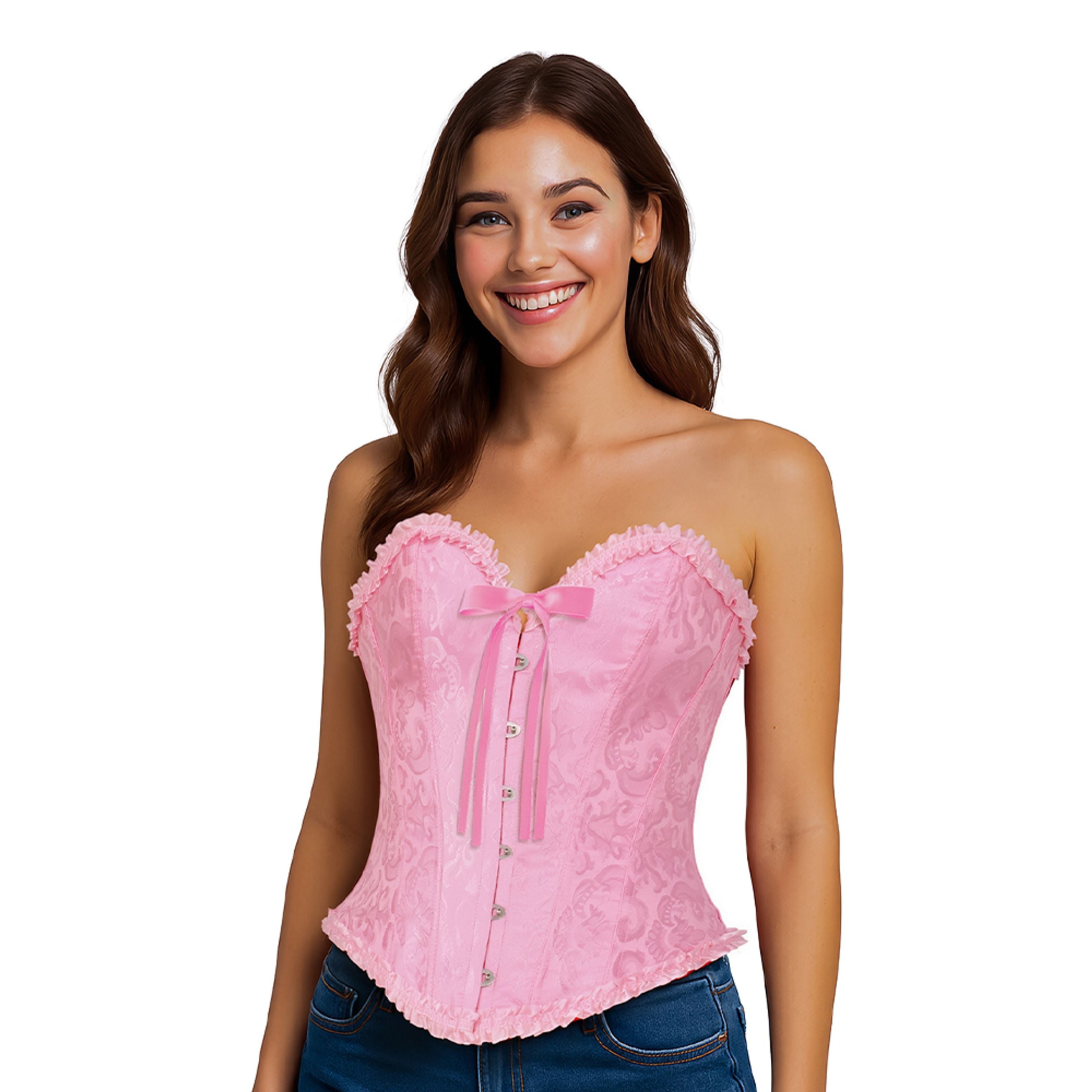Bild föreställande produkten Korsett Rosa med Volanger – Small