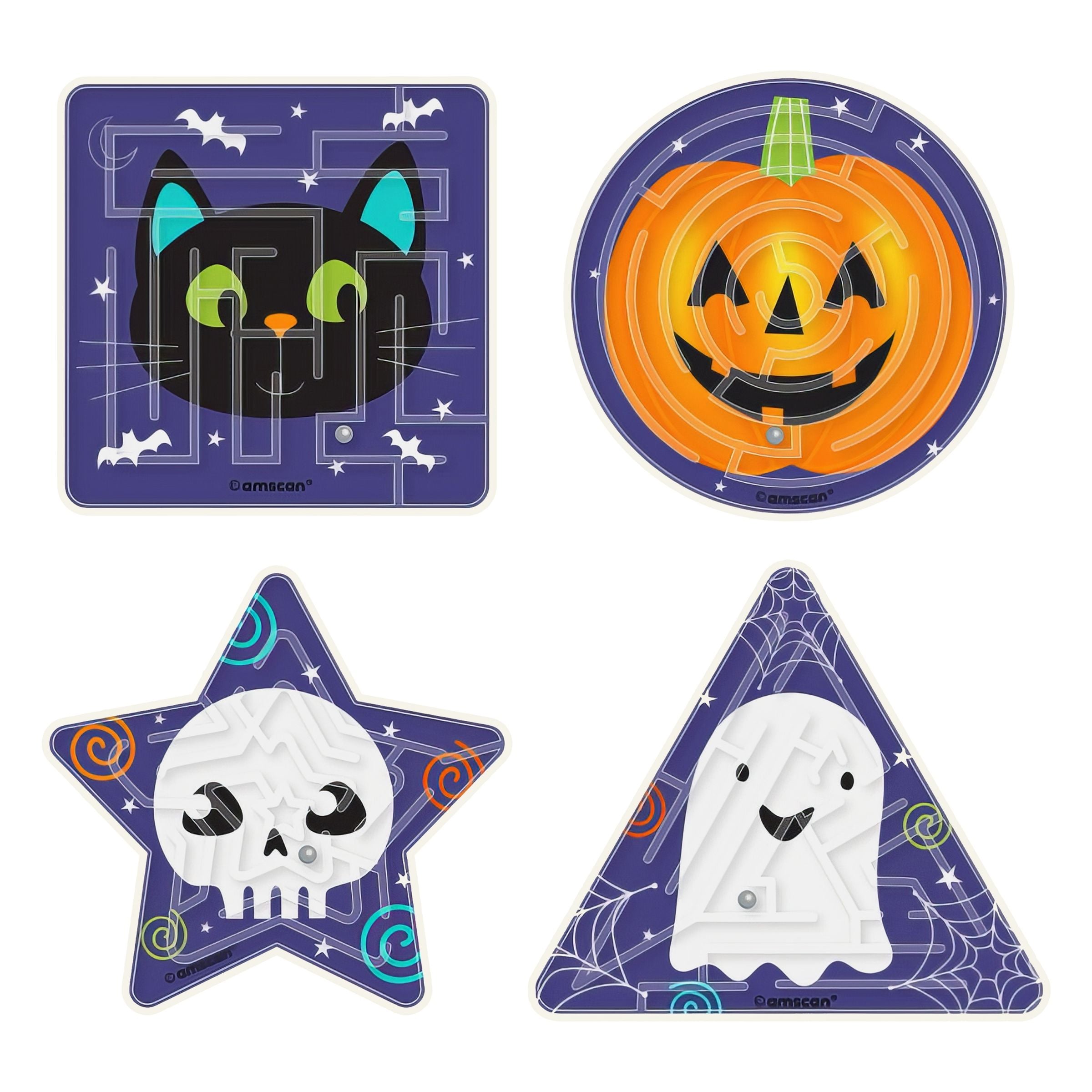 Bild föreställande produkten Labyrintspel Halloween Friends – 4-pack