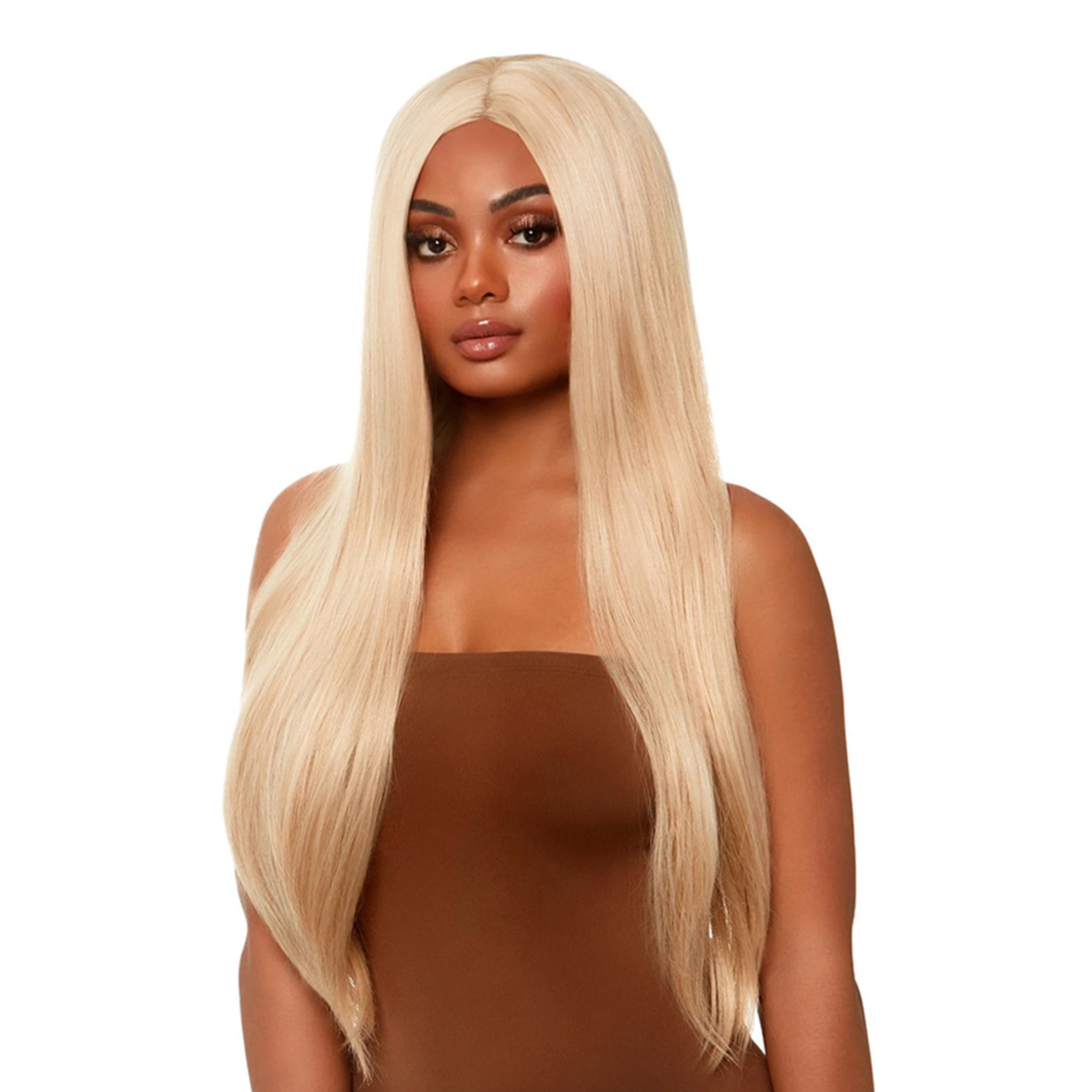 Bild föreställande produkten Lång Rak Blond Deluxe Peruk – One size