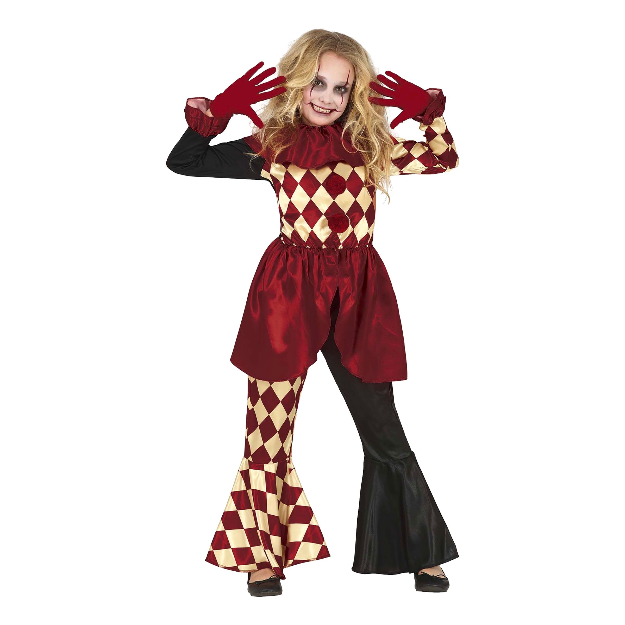 Bild föreställande produkten Schackrutig Clown Barn Maskeraddräkt – Large