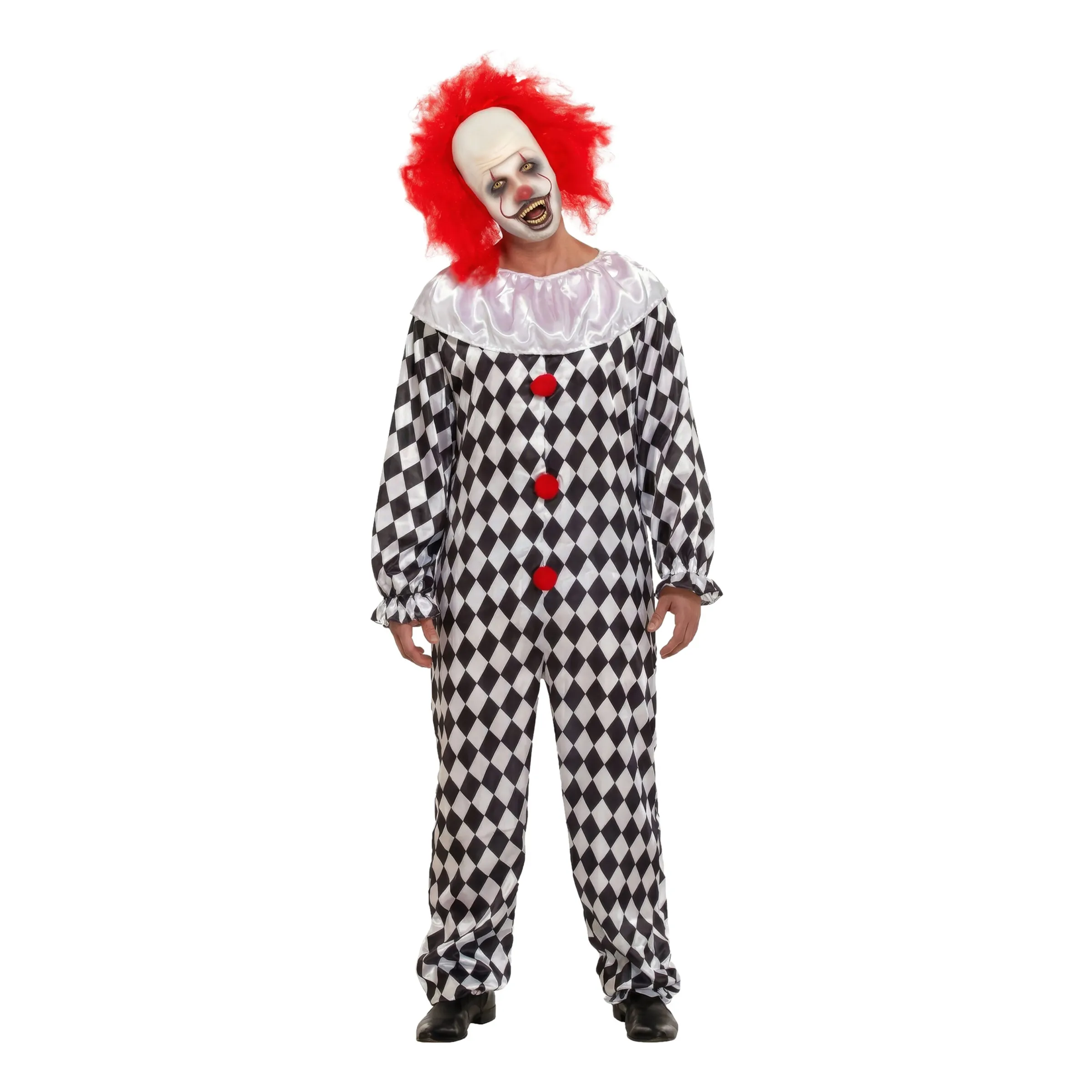Bild föreställande produkten Läskig Clown med Peruk Maskeraddräkt – One size