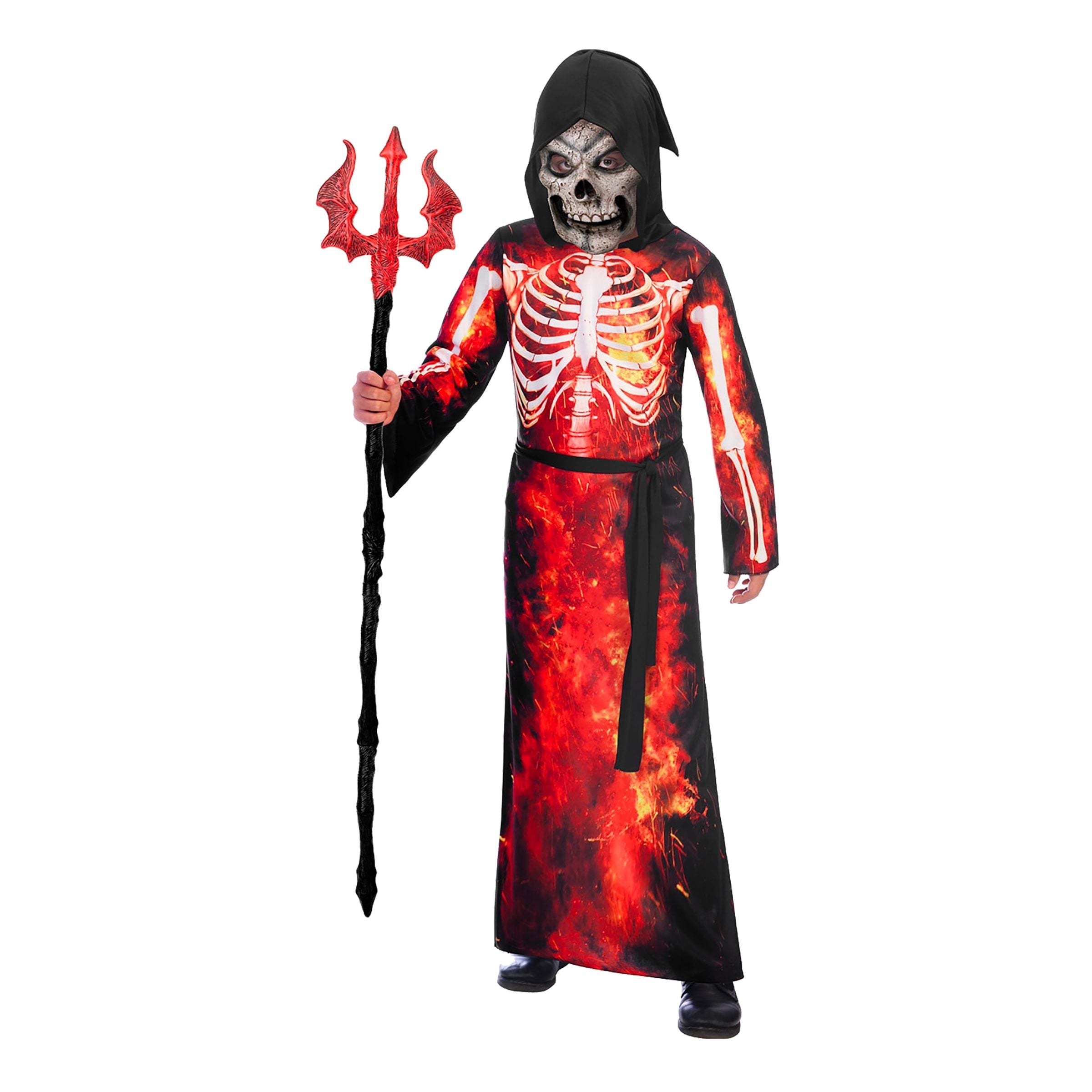 Bild föreställande produkten Liemannen med Eldflammor Barn Maskeraddräkt – X-Large