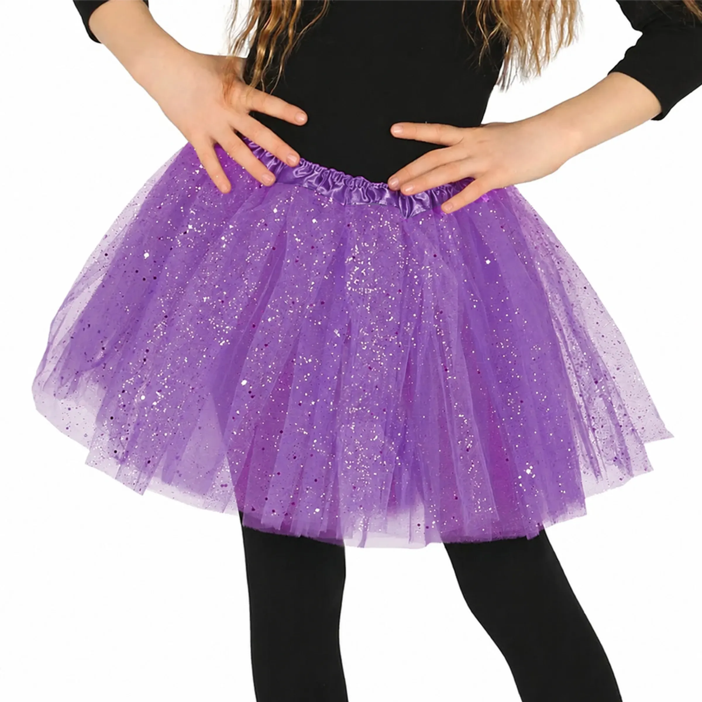 Bild föreställande produkten Lila Tyllkjol med Glitter för Barn – One size