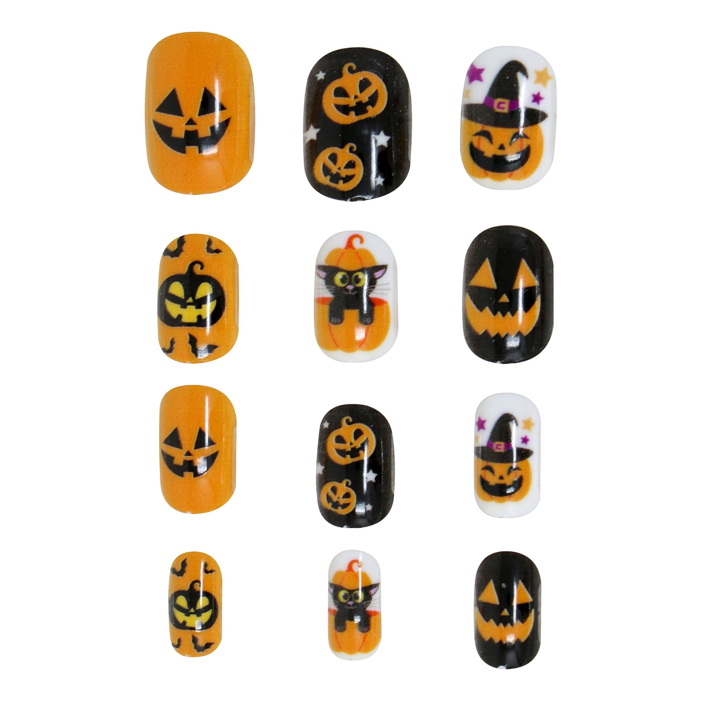 Bild föreställande produkten Lösnaglar Pumpa Halloween för Barn – 12-pack