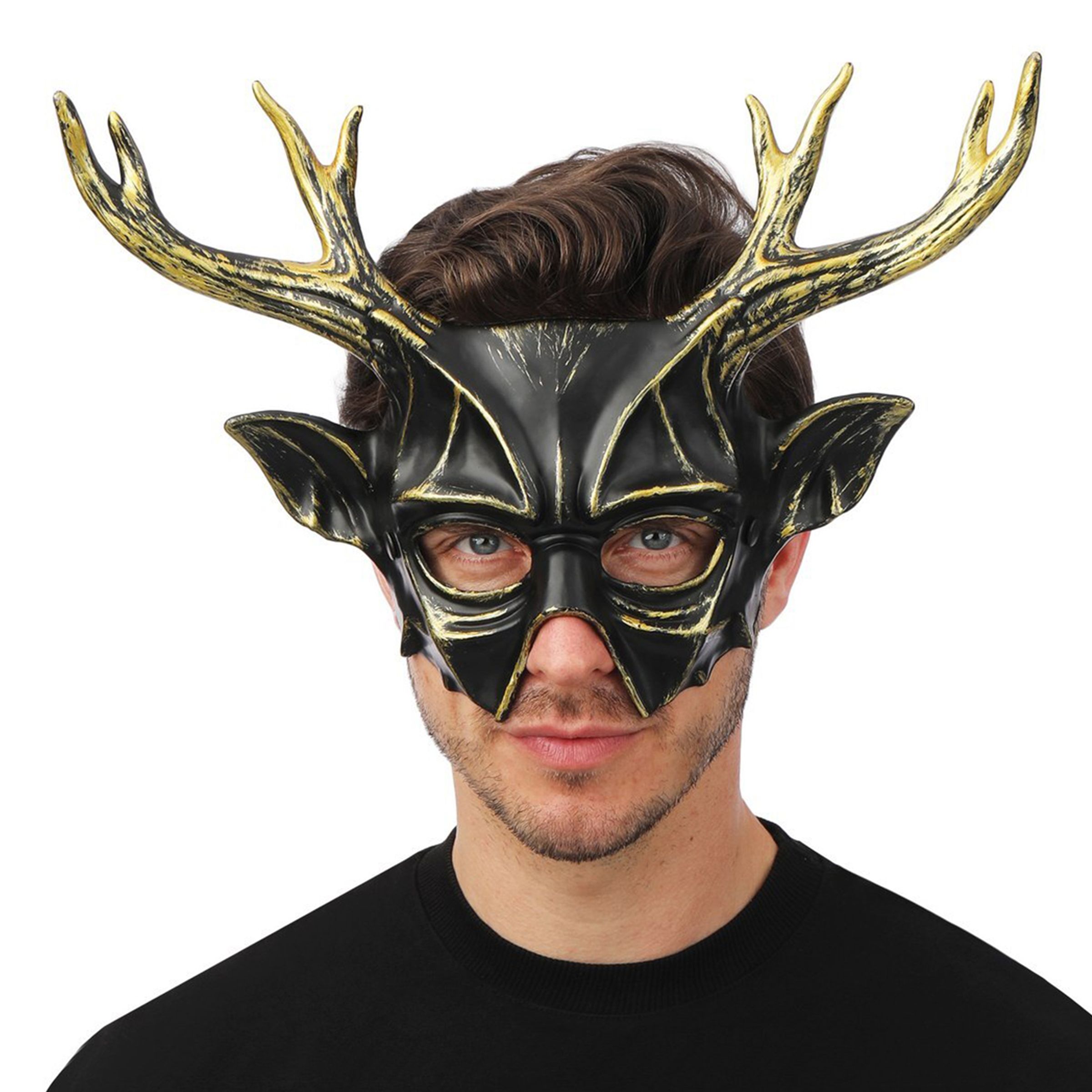 Bild föreställande produkten Mask Ren Fantasy Svart/Guld – One size